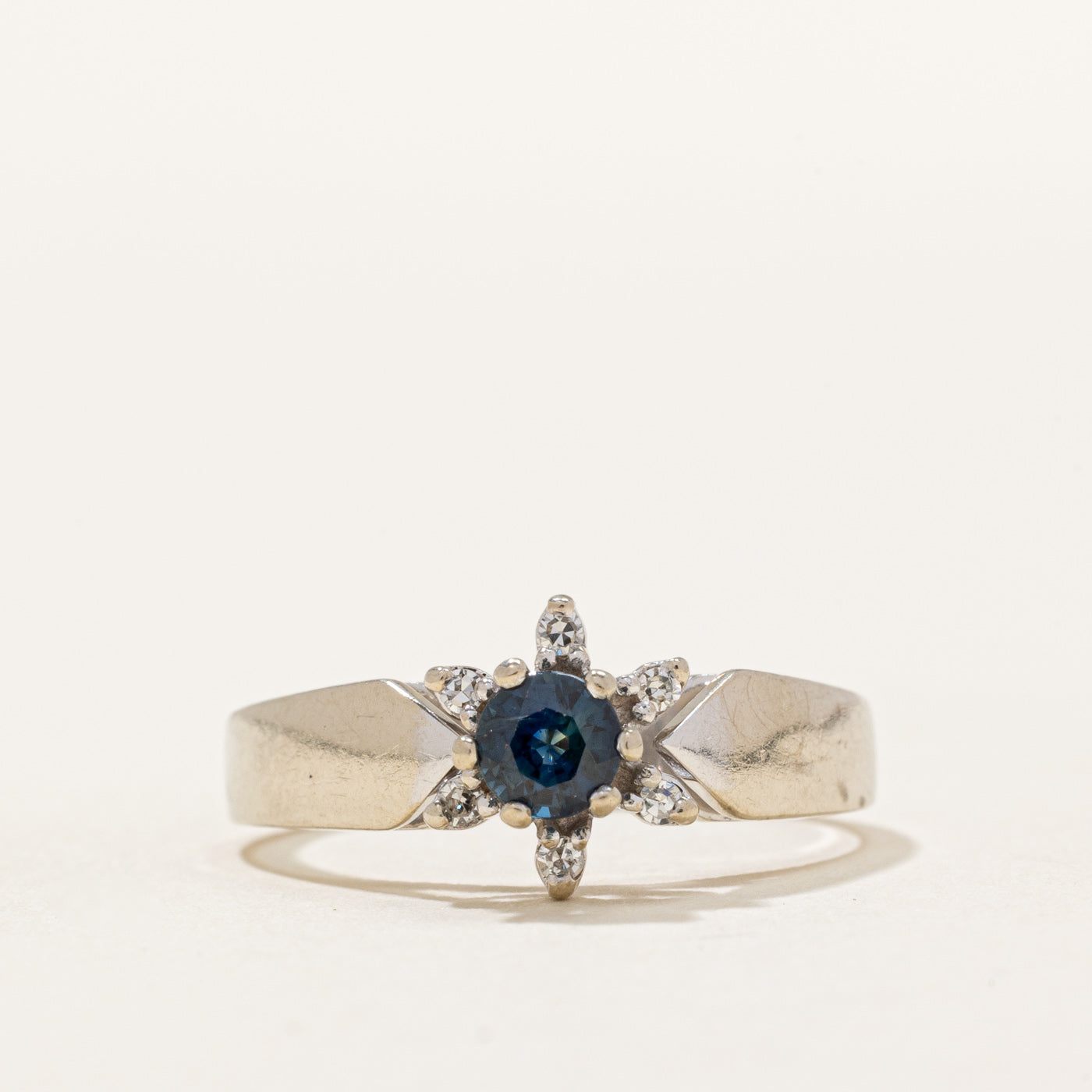 Sapphire & Diamond Open Halo Ring | 0.25ct, 0.06ctw | SZ 6.5 |