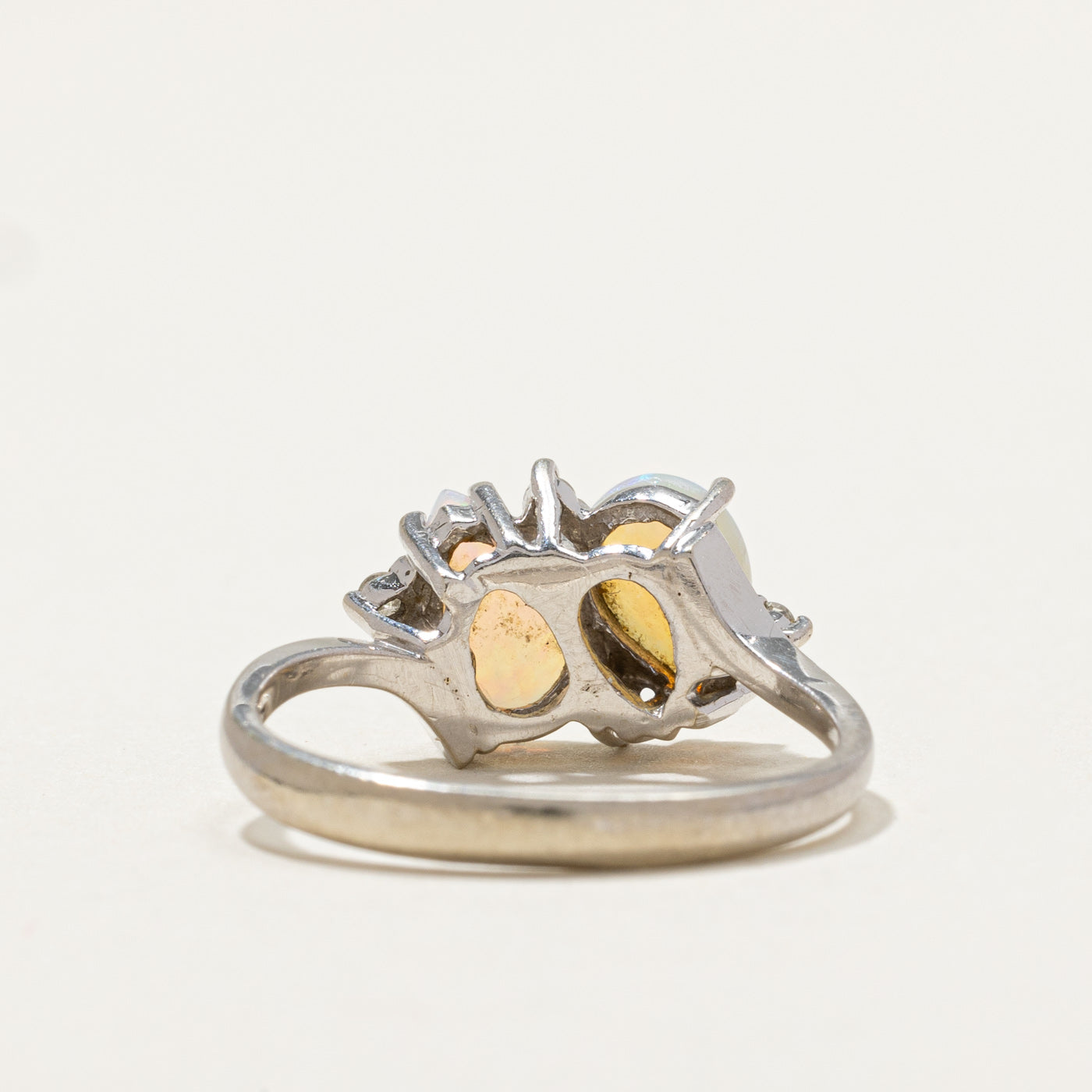Toi et Moi Pear Opal & Diamond Ring | 0.80ctw, 0.08ctw | SZ 7 |