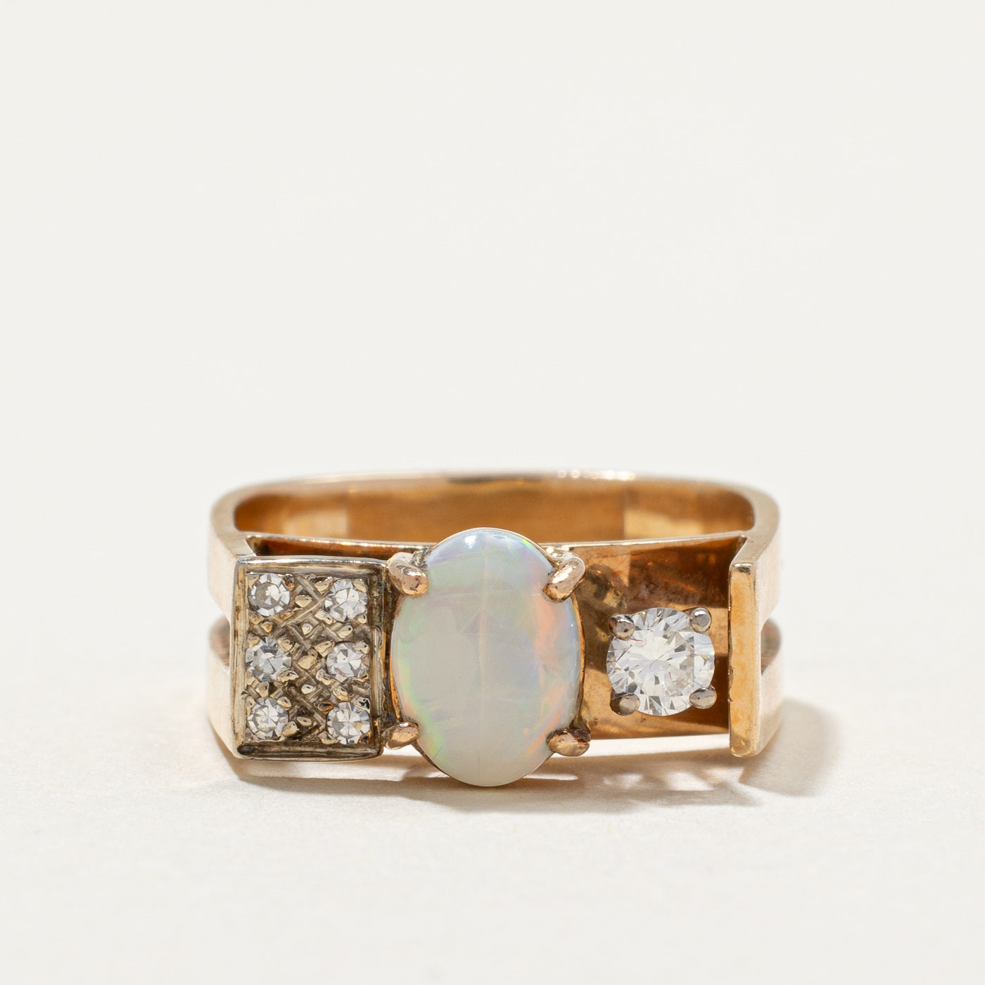 Opal & Diamond Cocktail Ring | 0.50ct, 0.21ctw | SZ 6 |