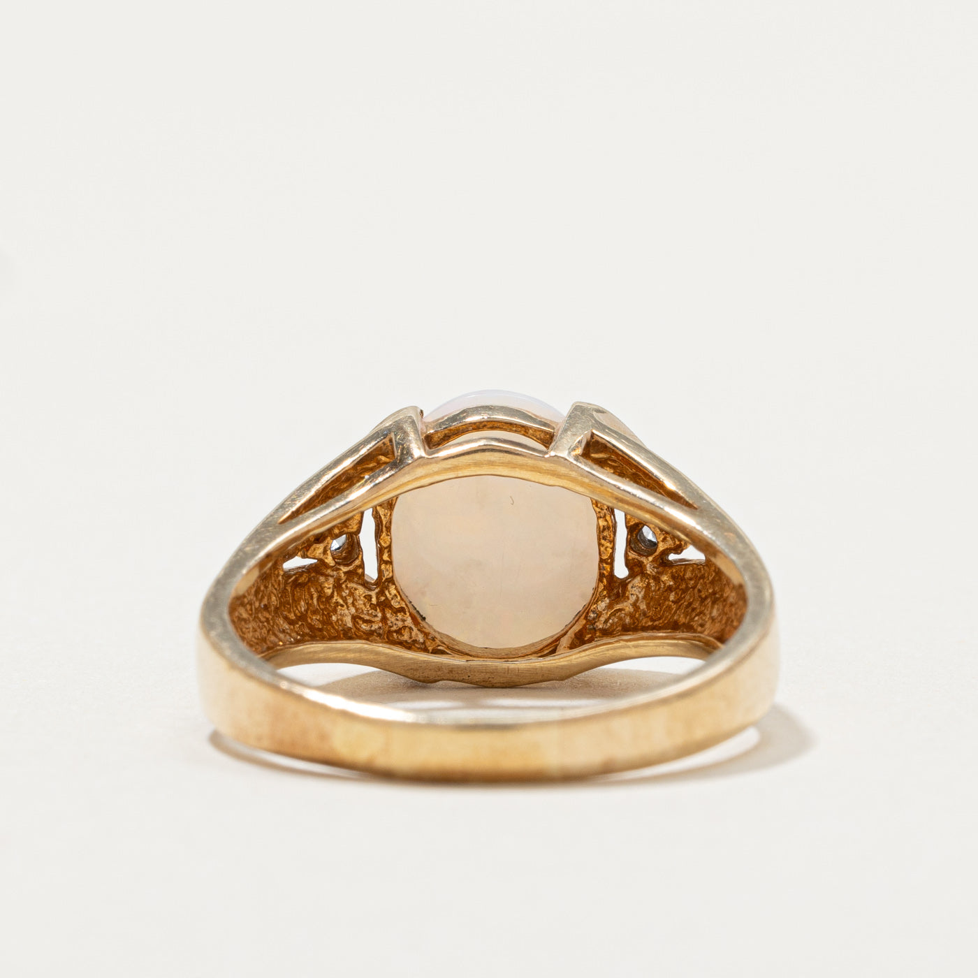 Opal & Diamond Grooved Tapered Ring | 1.52ct, 0.03ctw | SZ 8.75 |