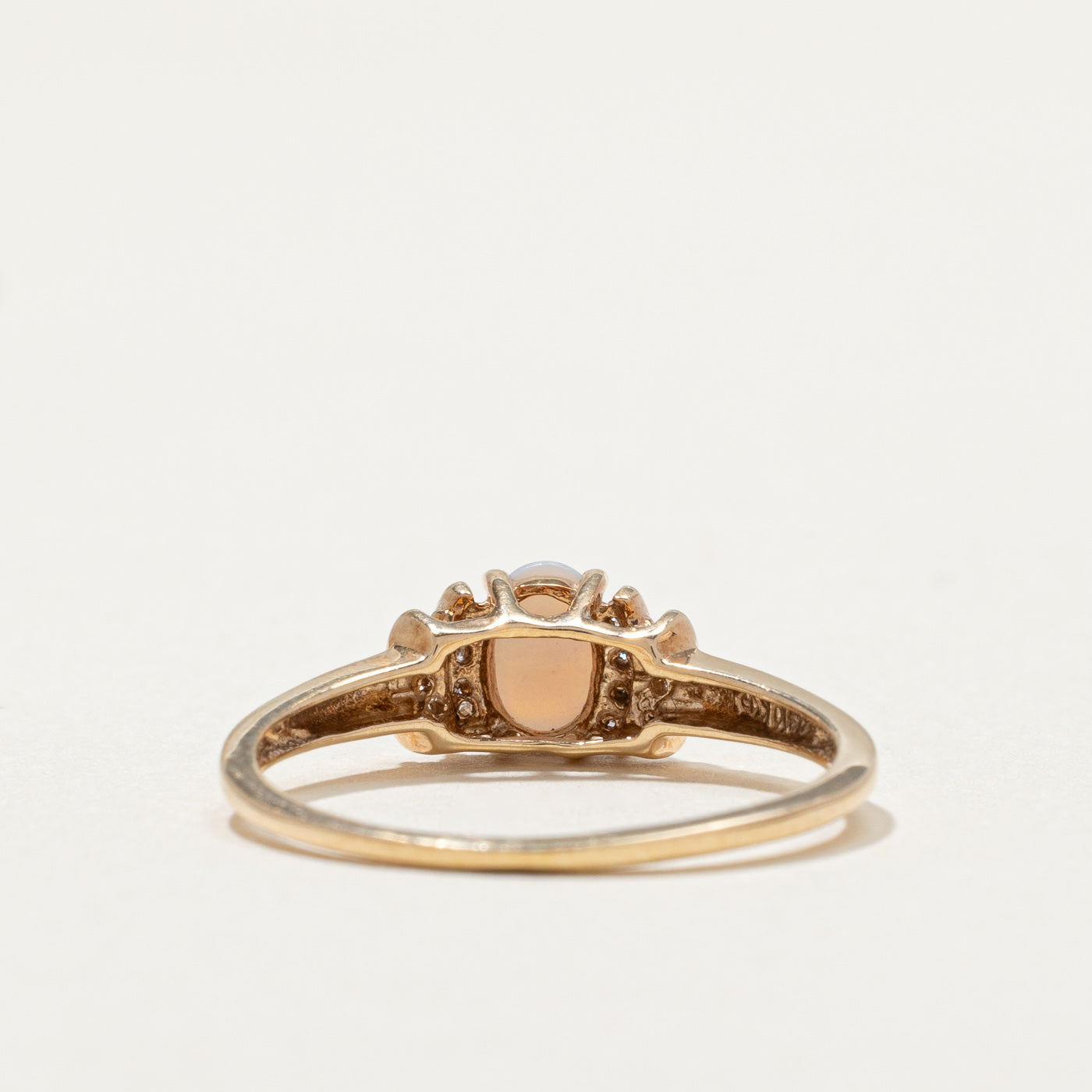 Oval Opal & Diamond Ring | 0.21ct, 0.07ctw | SZ 8 |