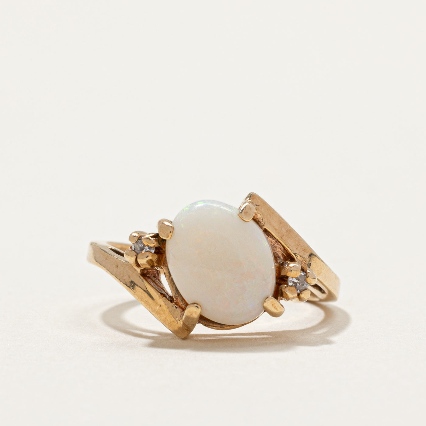 Opal & Diamond Bypass Ring | 1.10ct, 0.02ctw | SZ 4.5 |