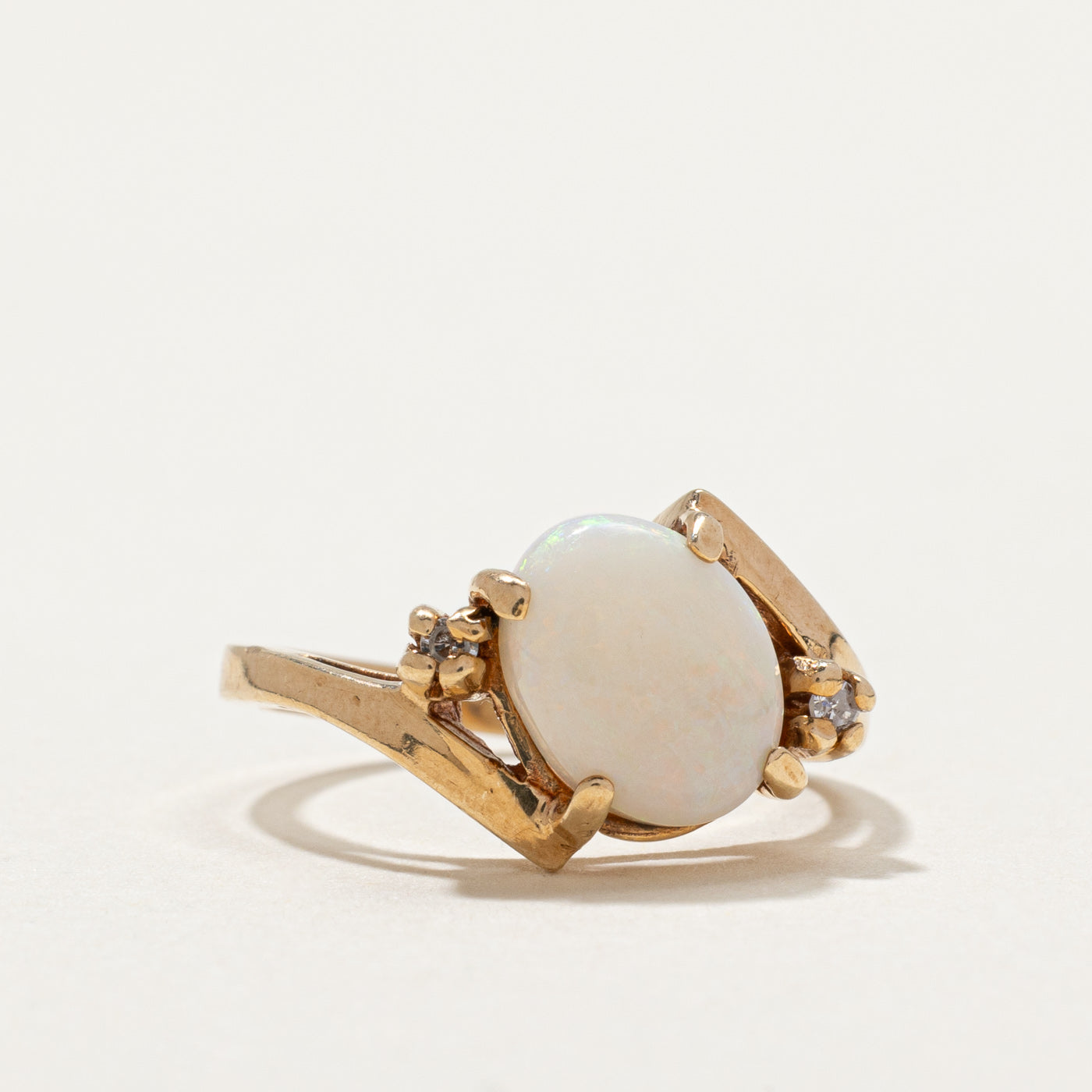Opal & Diamond Bypass Ring | 1.10ct, 0.02ctw | SZ 4.5 |