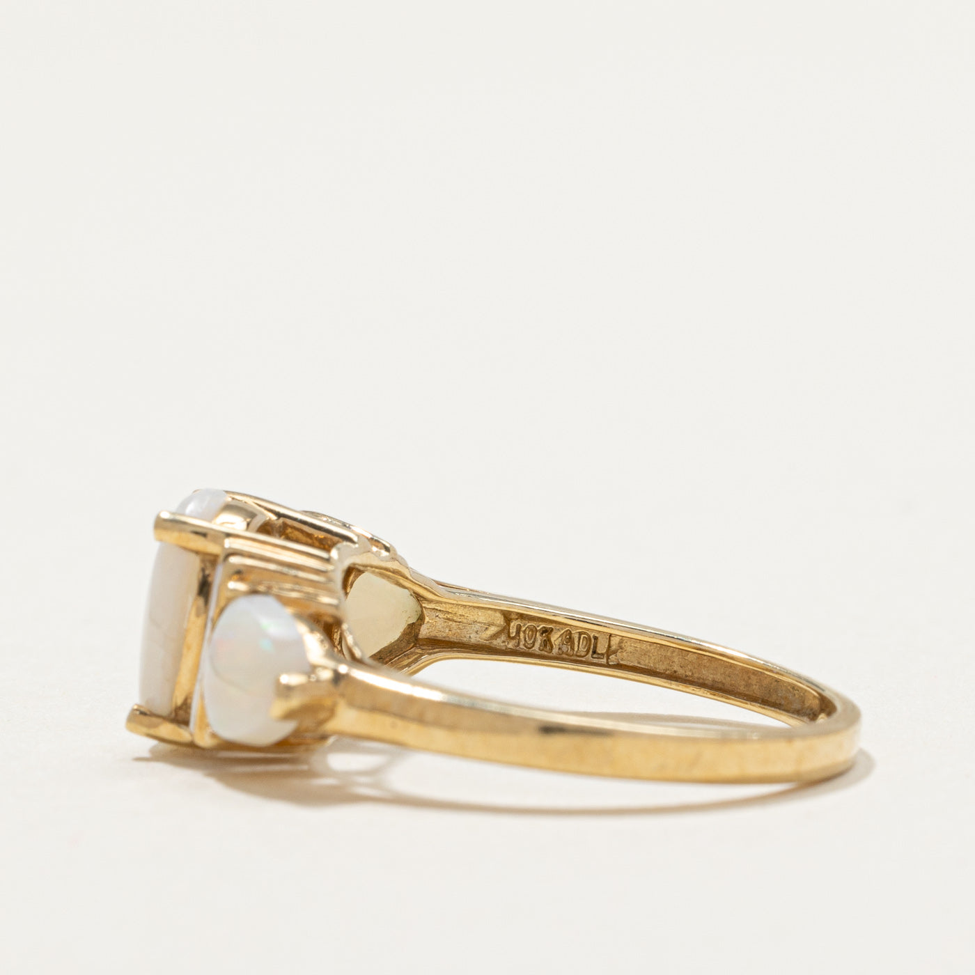 Three Stone Opal & Diamond Ring | 1.50ctw, 0.05ctw | SZ 6.75 |