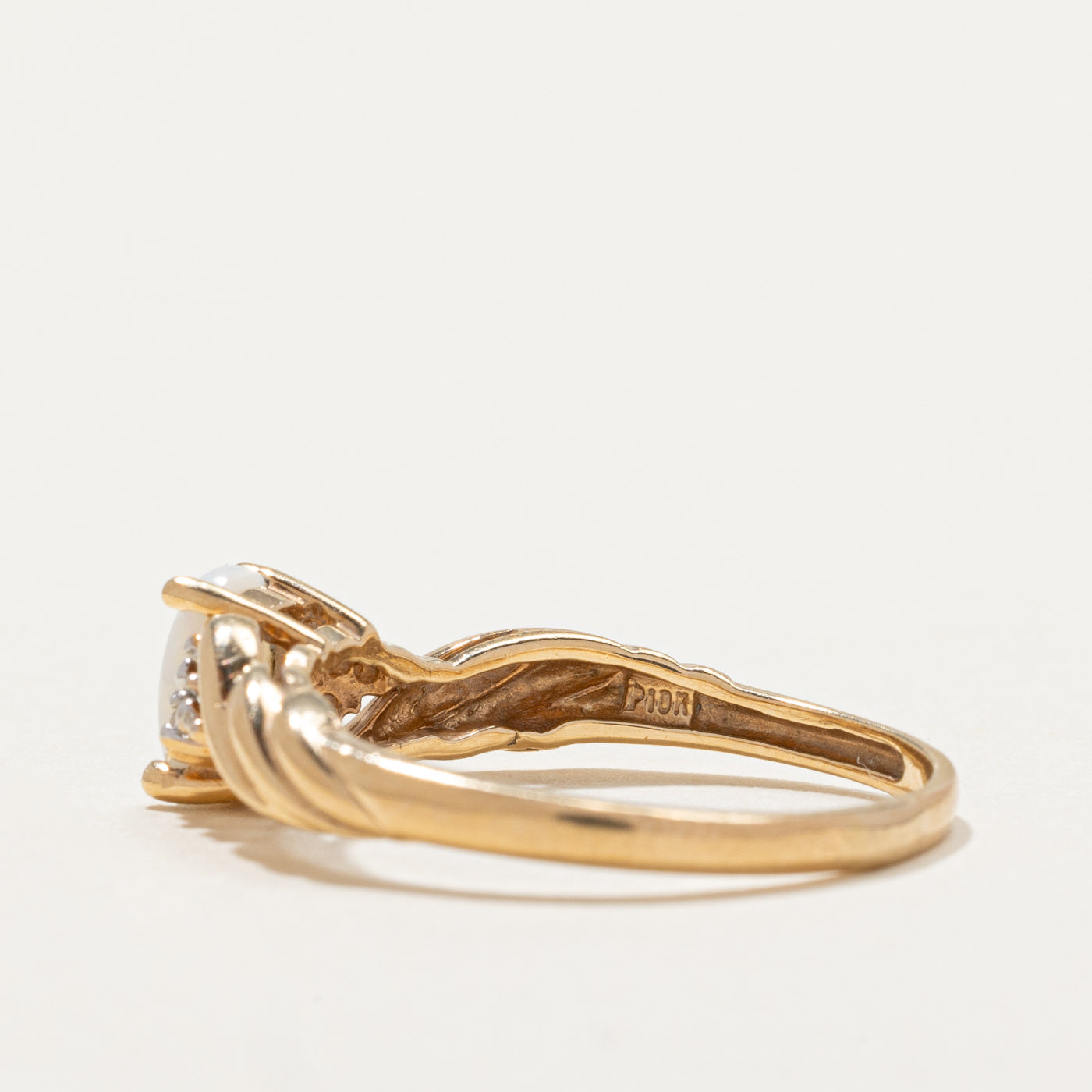 Opal & Diamond Twisted Ring | 0.40ct, 0.01ctw | SZ 7.75 |