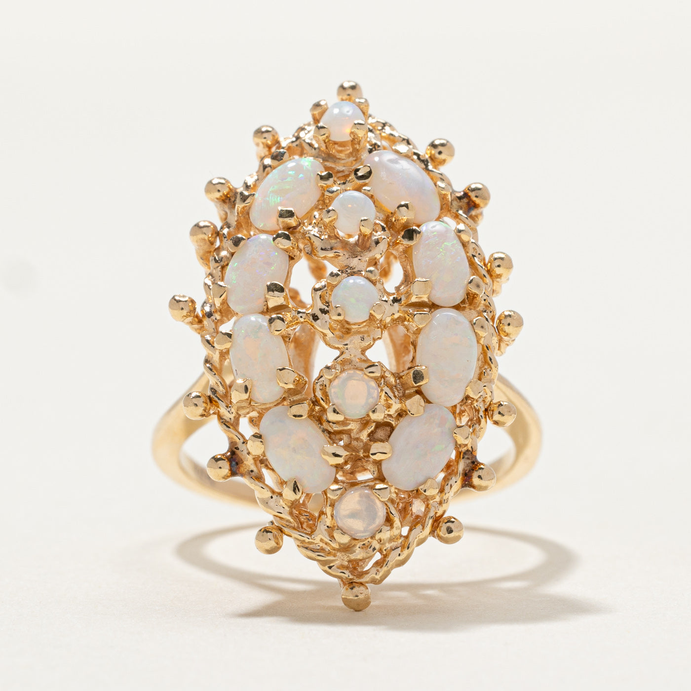 Opal Cluster Navette Ring | 1.30ctw | SZ 8.5 |