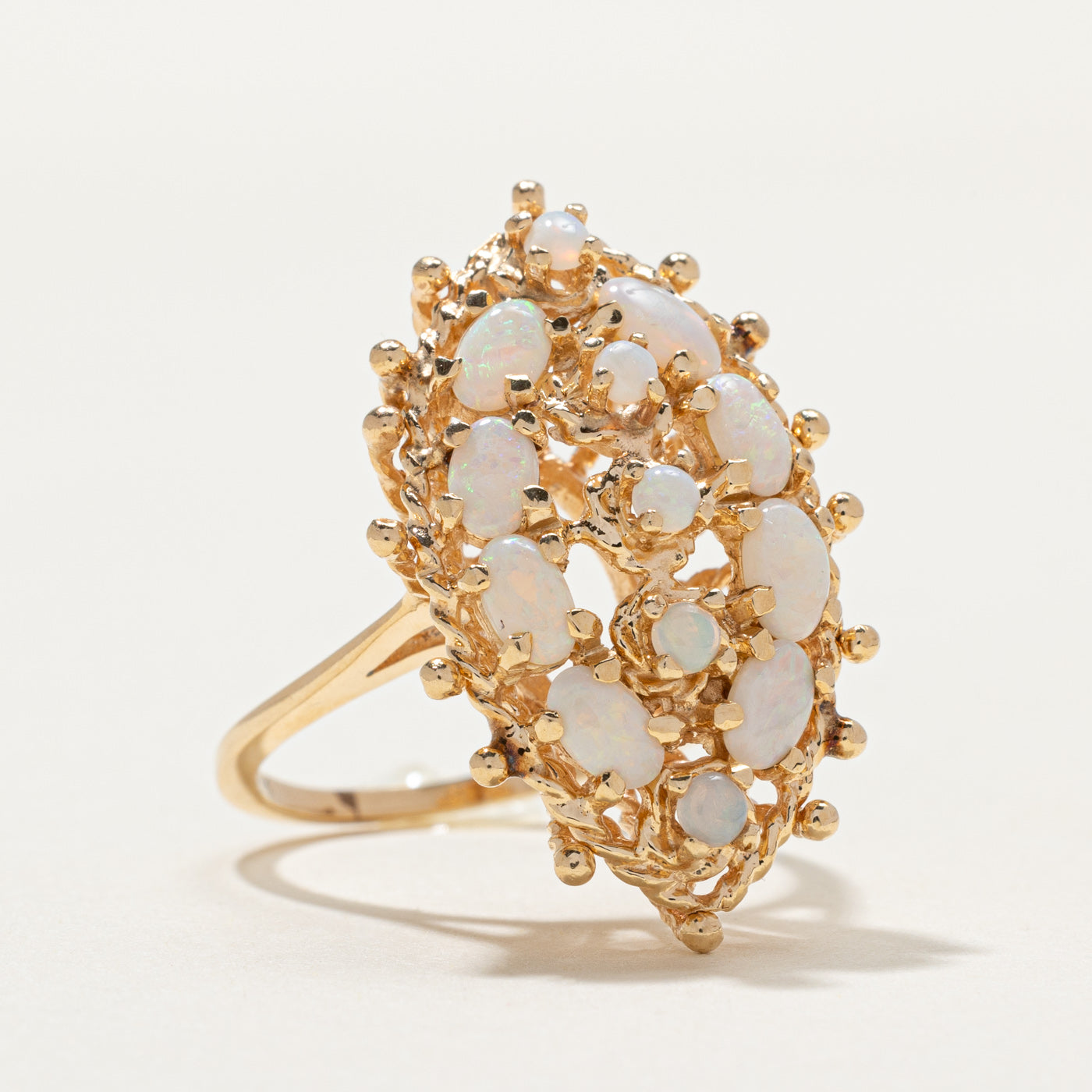 Opal Cluster Navette Ring | 1.30ctw | SZ 8.5 |