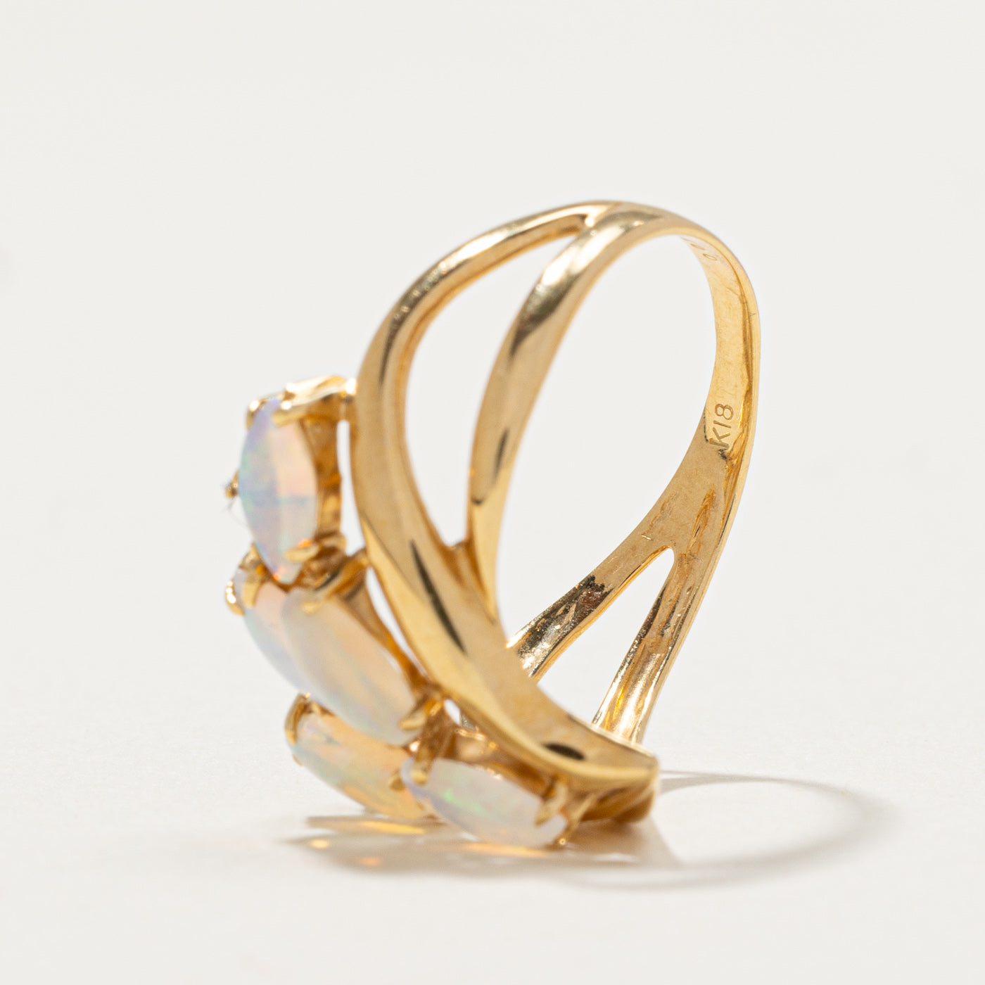 Marquise Cut Opal Cluster Ring | 0.75ctw, 0.01ct | SZ 7 |