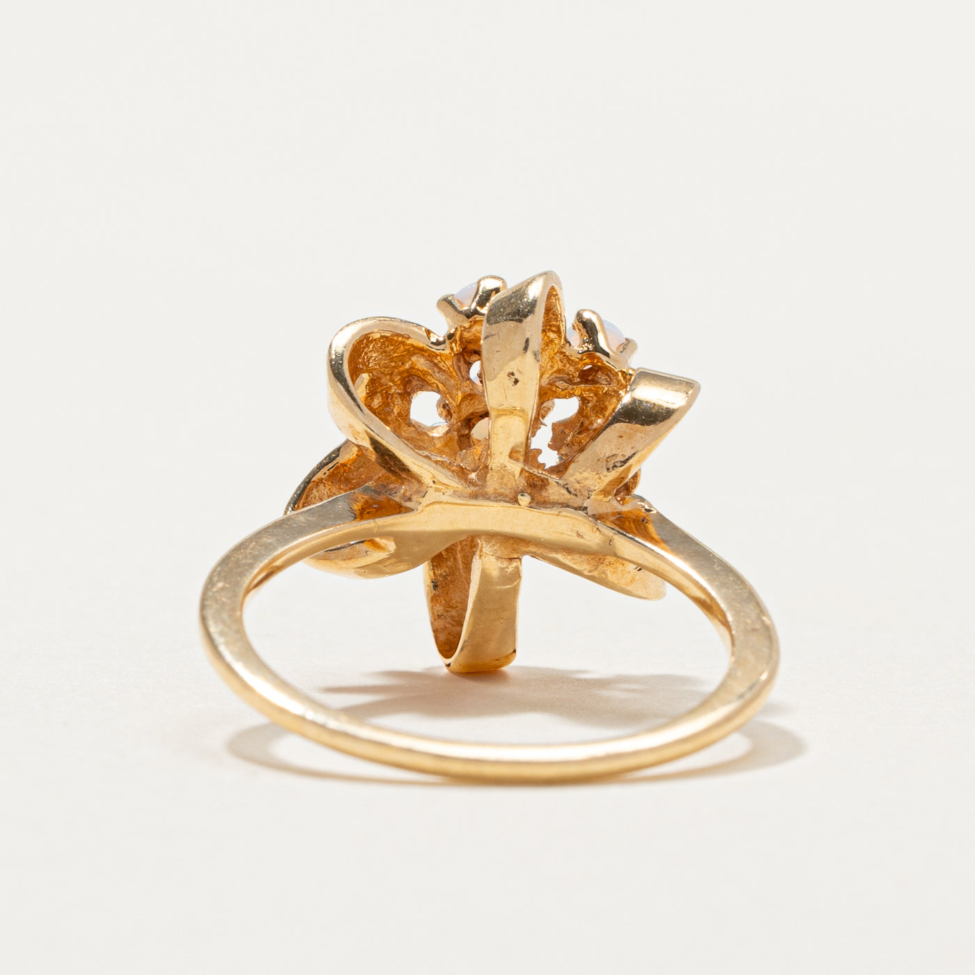 14k Opal Cluster Flower Ring | 0.18ctw | SZ 4.75 |