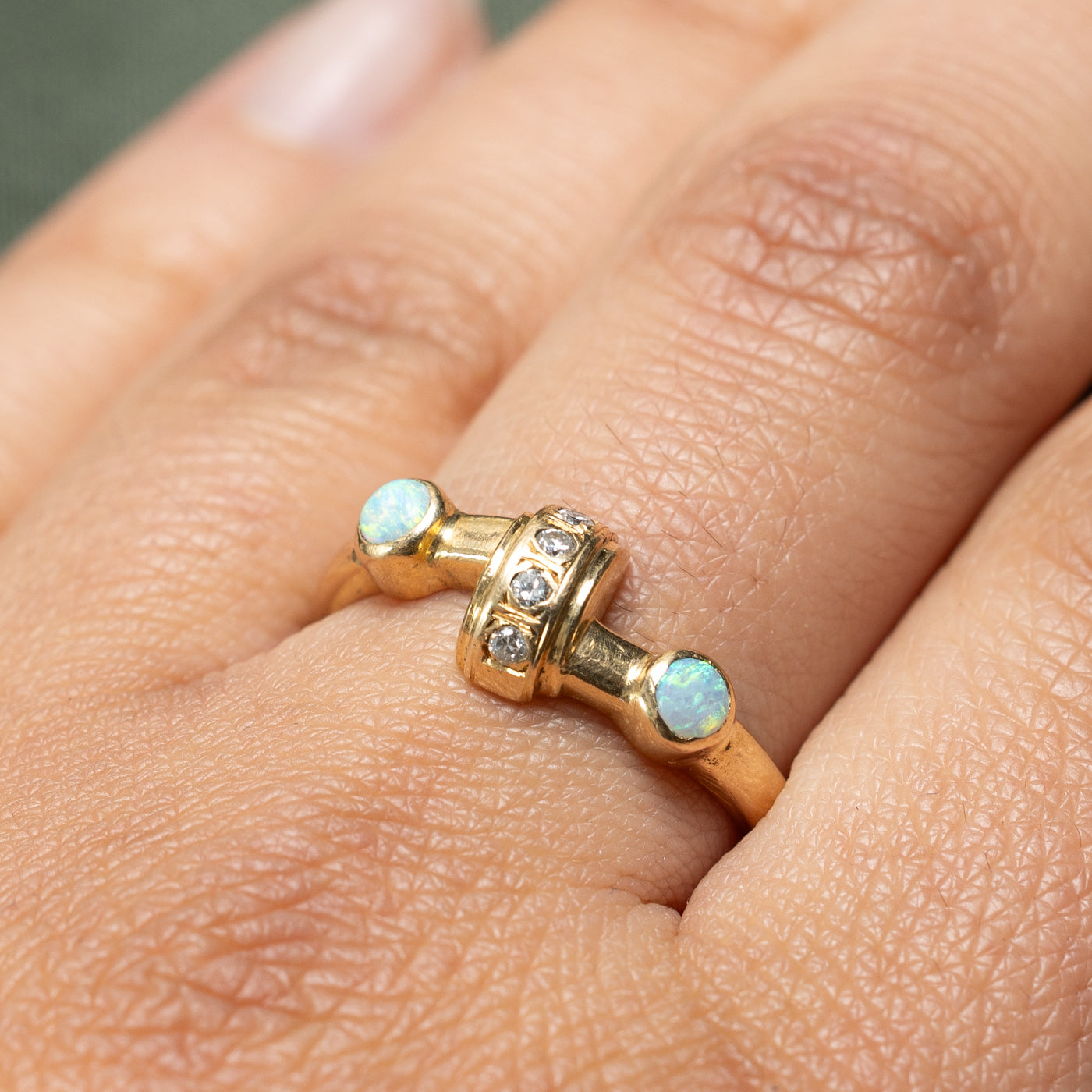 Opal & Diamond Abstract Ring | 0.24ctw, 0.10ctw | SZ 9.25 |