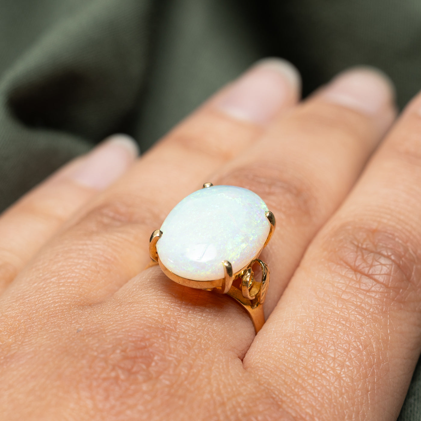 Oval Opal Cocktail Ring | 6.60ct | SZ 8 |
