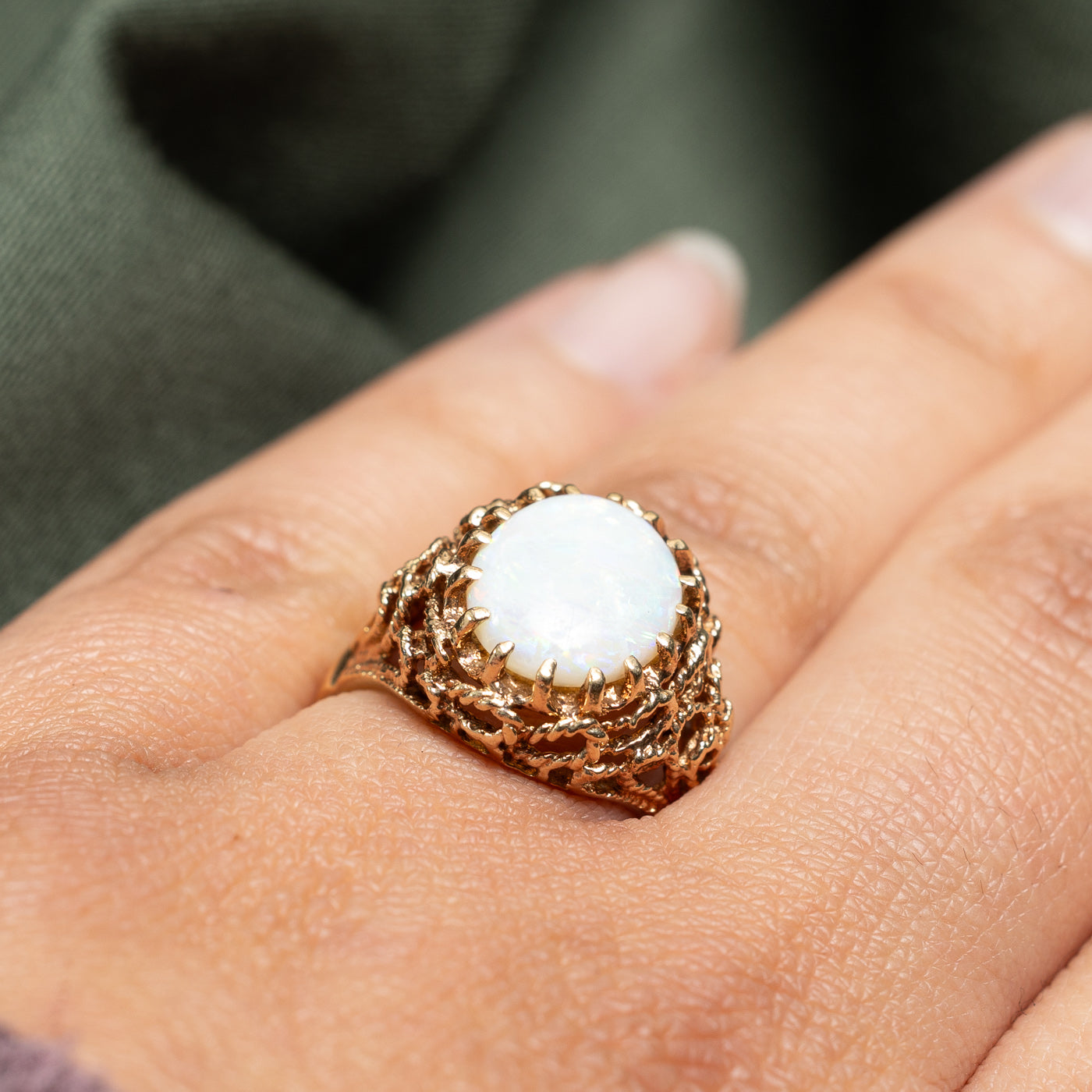 Opal Textured Cocktail Ring | 3.50ct | SZ 7 |