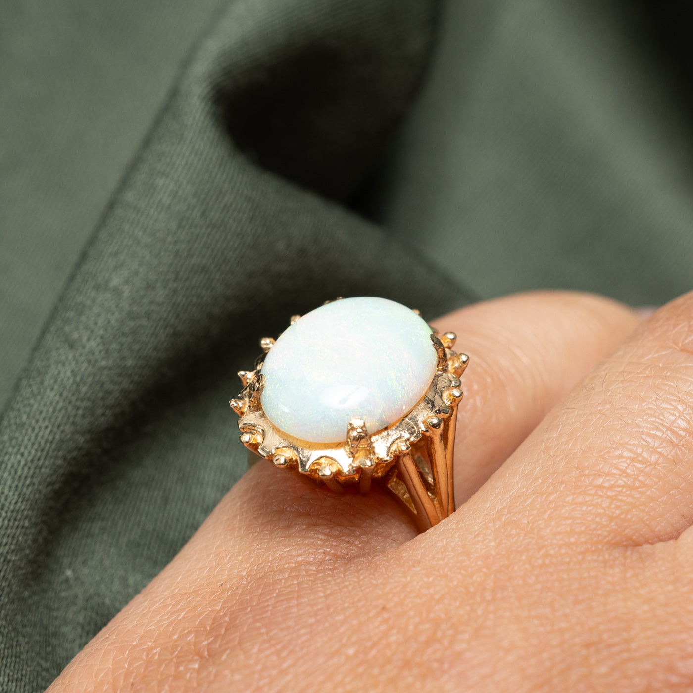 Oval Opal Cocktail Ring | 4.80ct | SZ 4.75 |