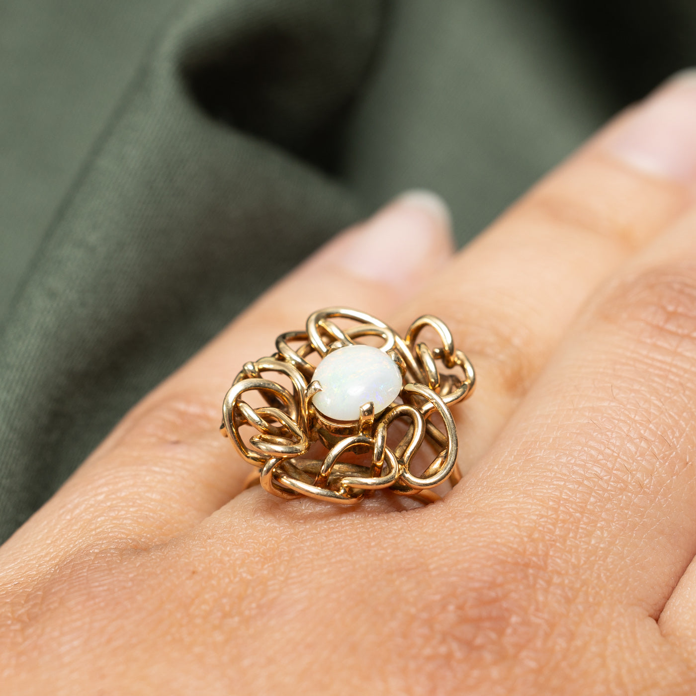 10k Opal Abstract Cocktail Ring | 1.05ct | SZ 6.75 |