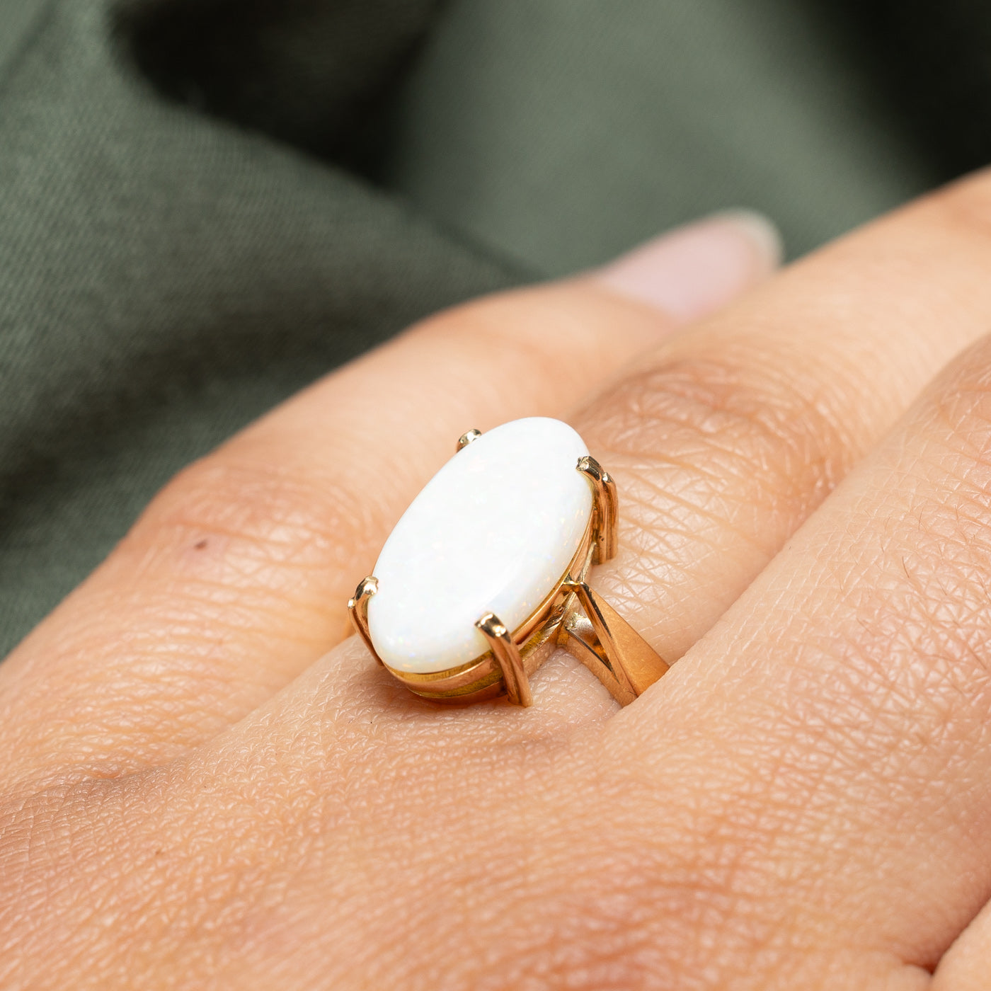 14k Opal Reverse Tapered Ring | 2.80ct | SZ 6.75 |