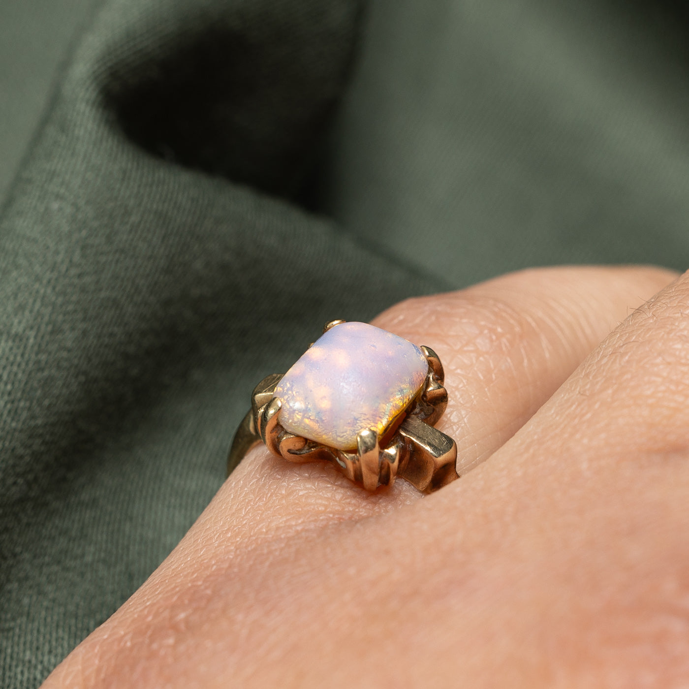 Bague en pâte de verre rose 10 carats | 4,50 ct | Taille 5,5 |