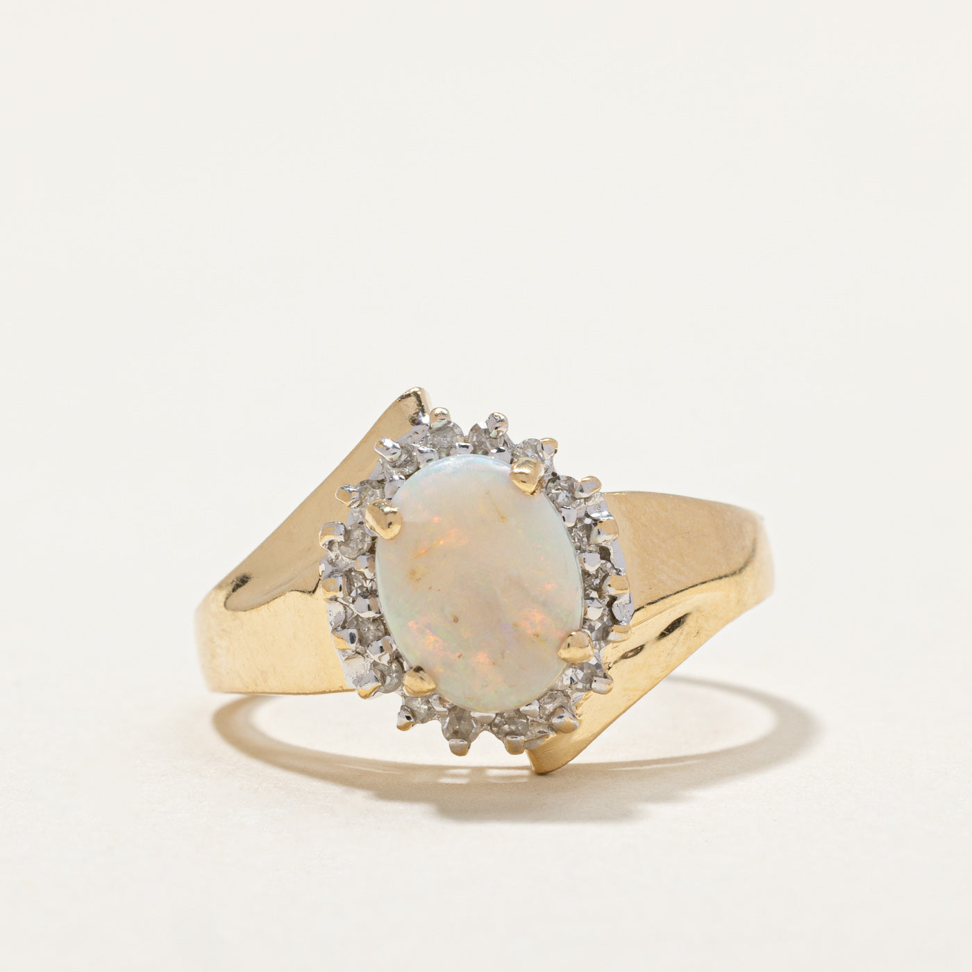 Opal & Diamond Petal Cocktail Ring | 1.40ct, 0.18ctw | SZ 8.25 |