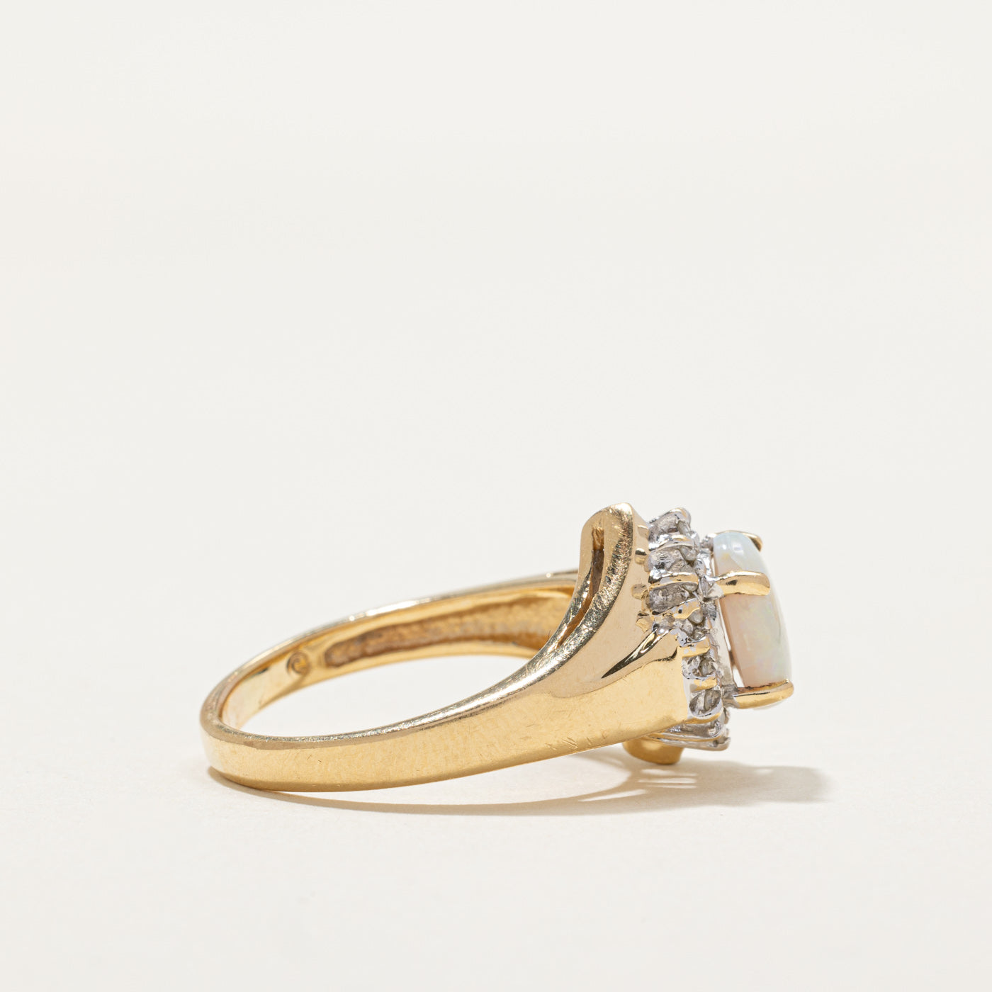 Opal & Diamond Petal Cocktail Ring | 1.40ct, 0.18ctw | SZ 8.25 |