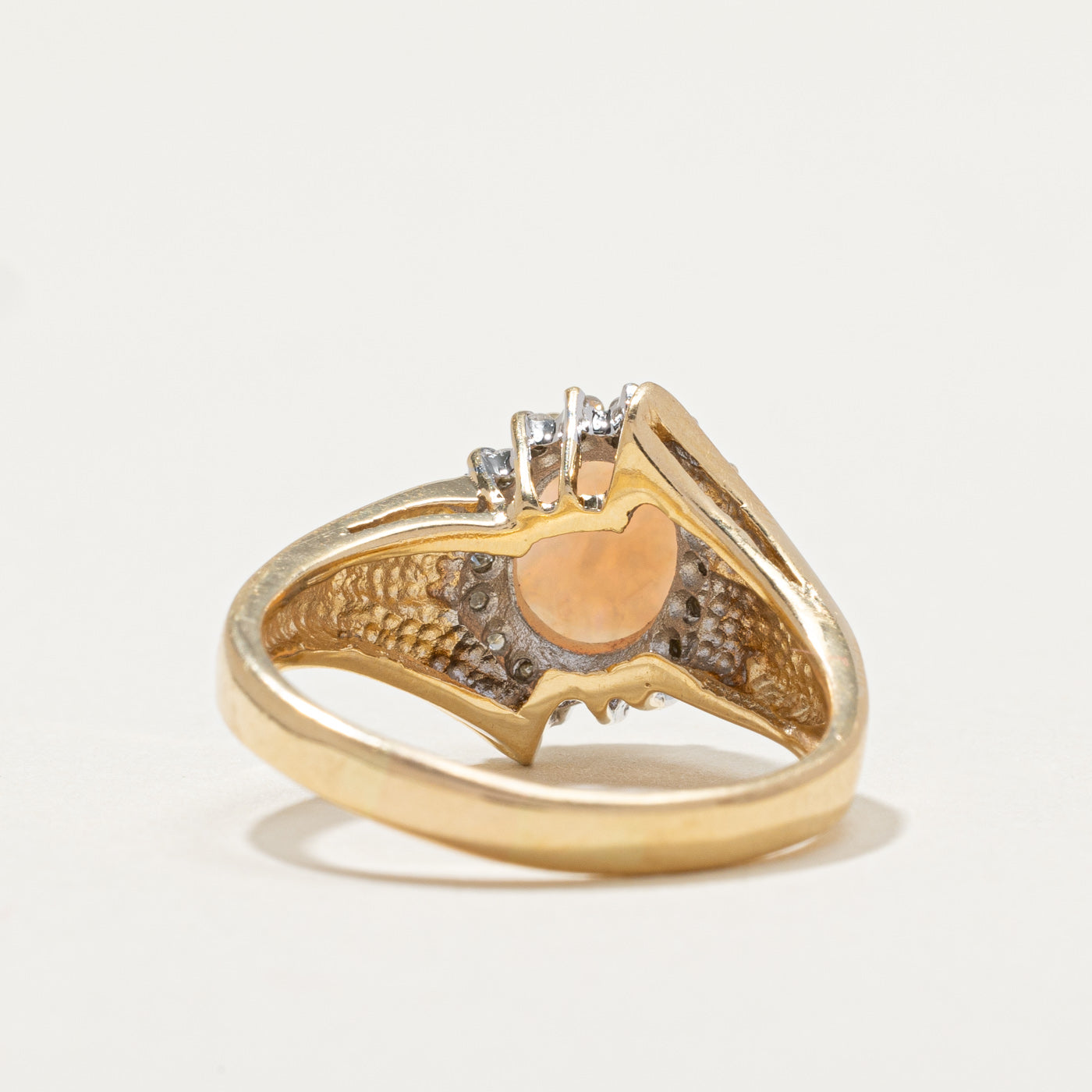 Opal & Diamond Petal Cocktail Ring | 1.40ct, 0.18ctw | SZ 8.25 |
