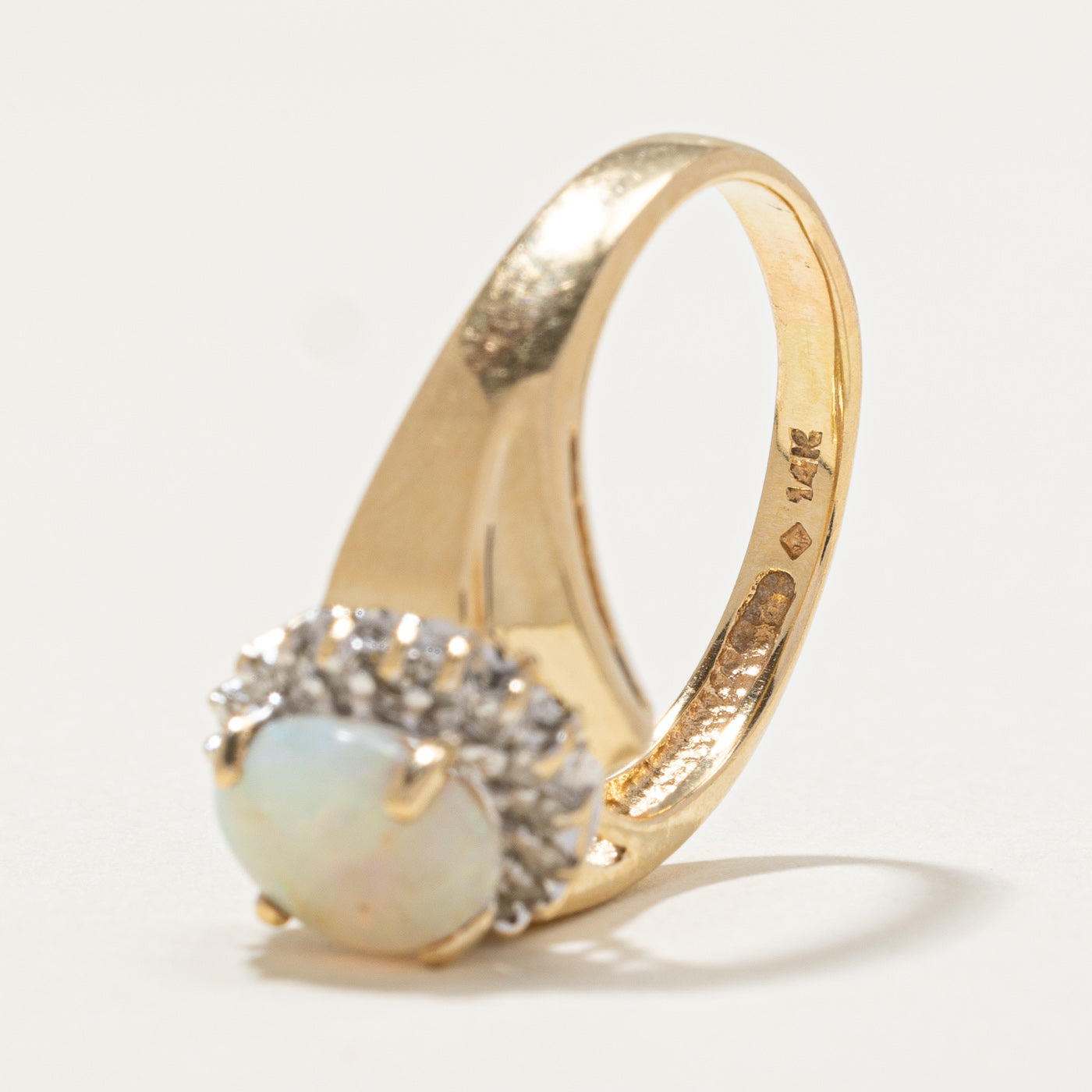Opal & Diamond Petal Cocktail Ring | 1.40ct, 0.18ctw | SZ 8.25 |