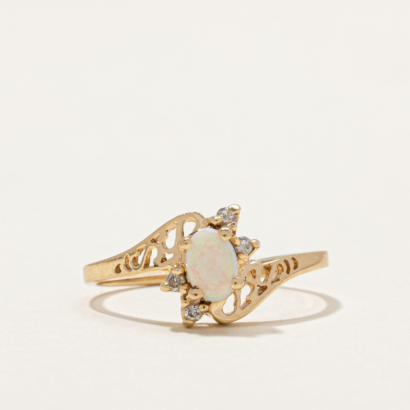 Opal & Diamond Bypass Ring | 0.46ct, 0.05ctw | SZ 6 |