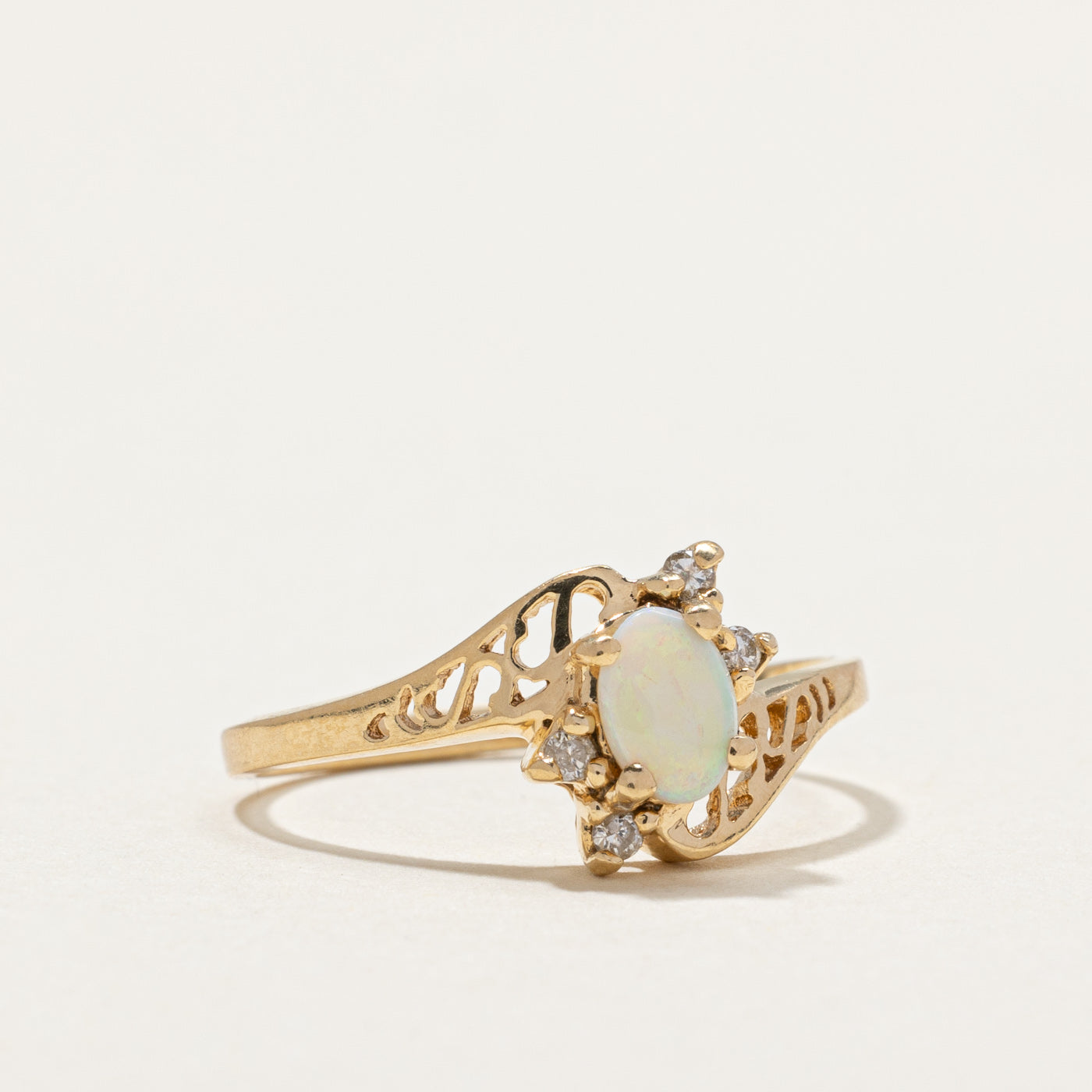 Opal & Diamond Bypass Ring | 0.46ct, 0.05ctw | SZ 6 |