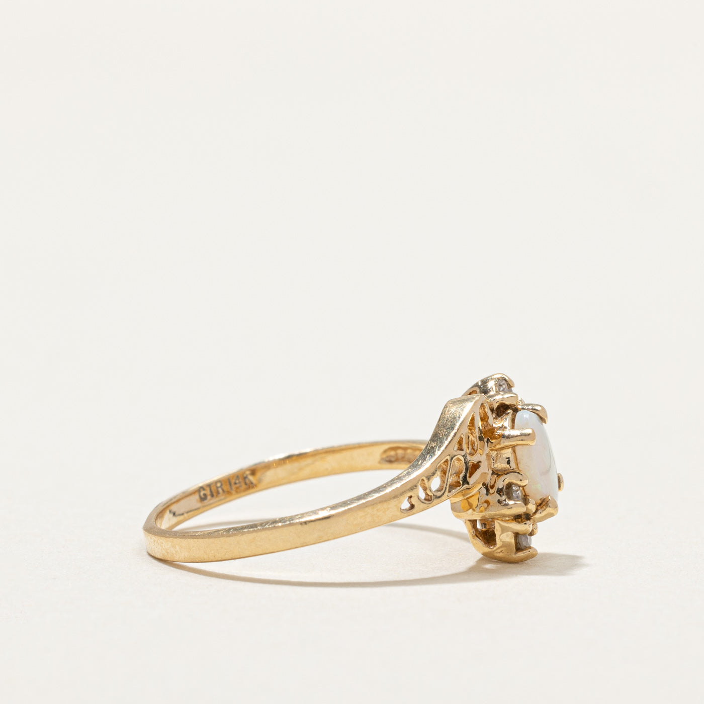 Opal & Diamond Bypass Ring | 0.46ct, 0.05ctw | SZ 6 |