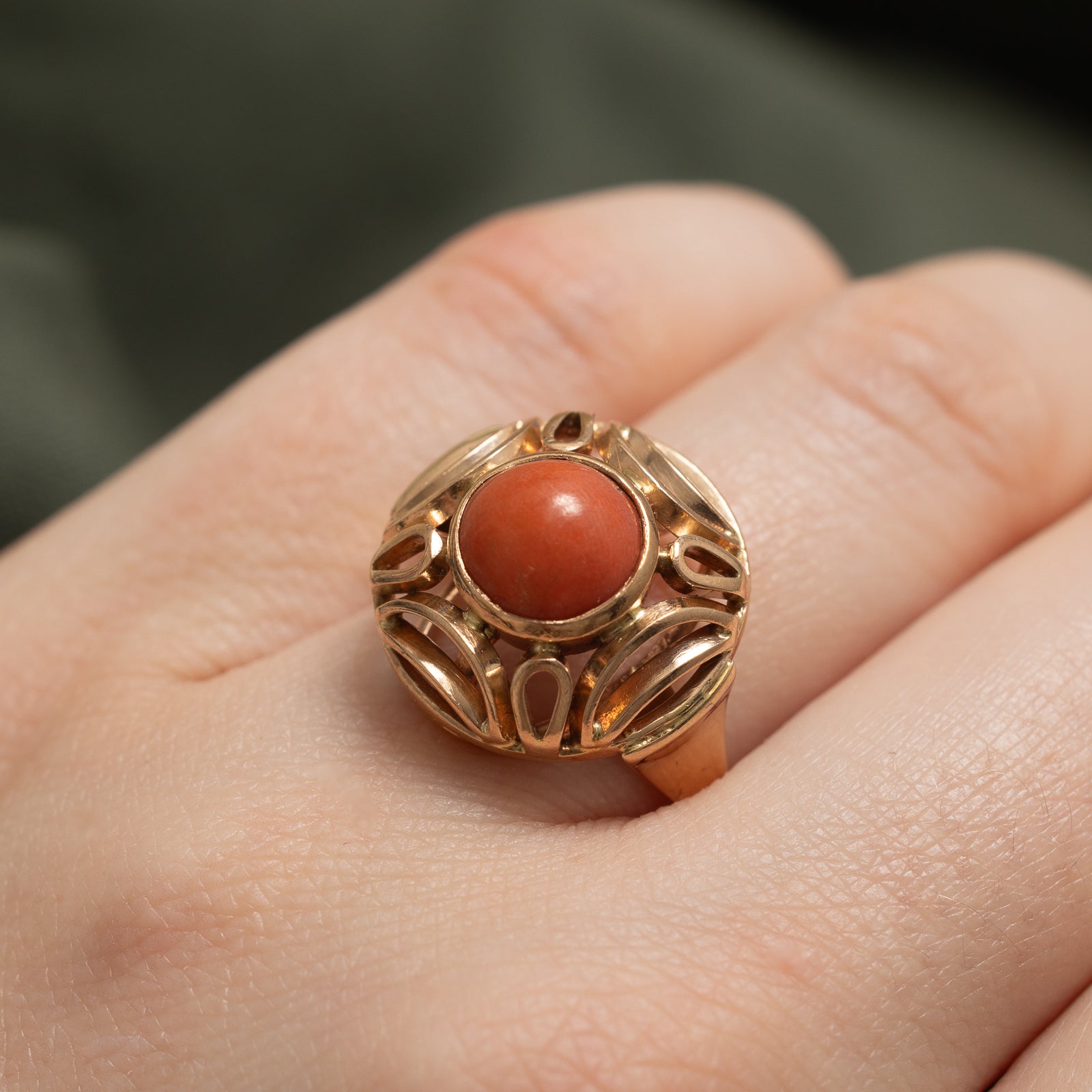 Coral Openwork Dome RIng | 2.15ct | SZ 8 |