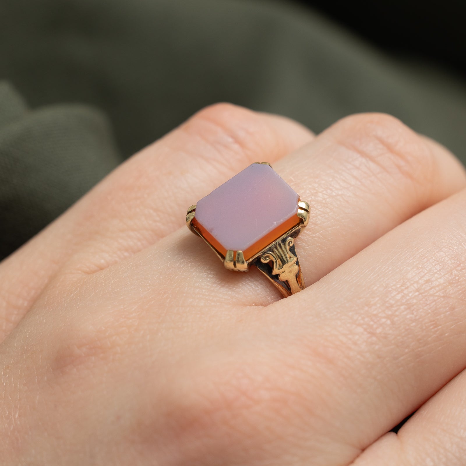 14k Yellow Gold Onyx Ring | 3.00ct | SZ 6 |