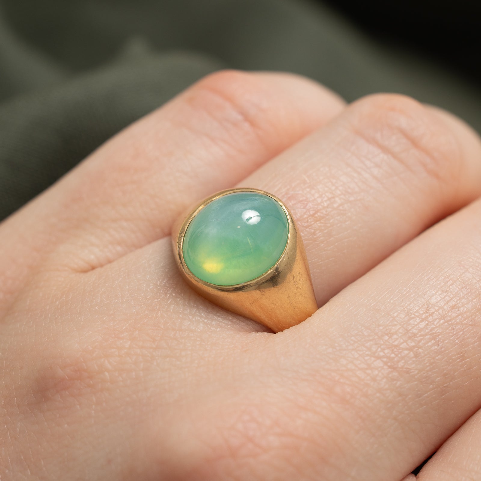 Synthetic Mint Green Star Sapphire Ring | 6.90ct | SZ 8.75 |