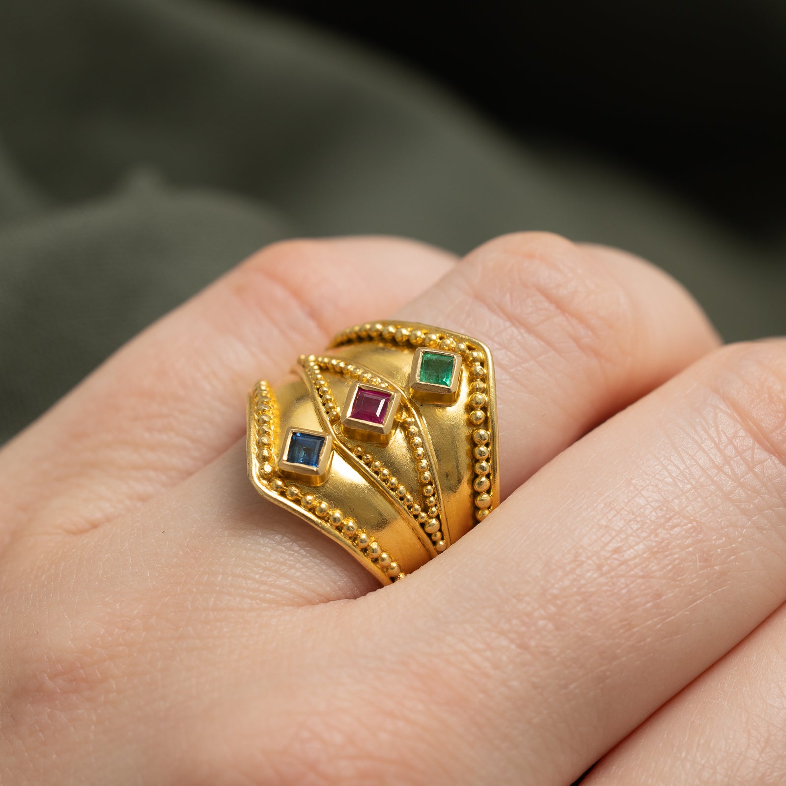 Multi Gemstone Cocktail Ring | 0.26ctw | SZ 8.25 |