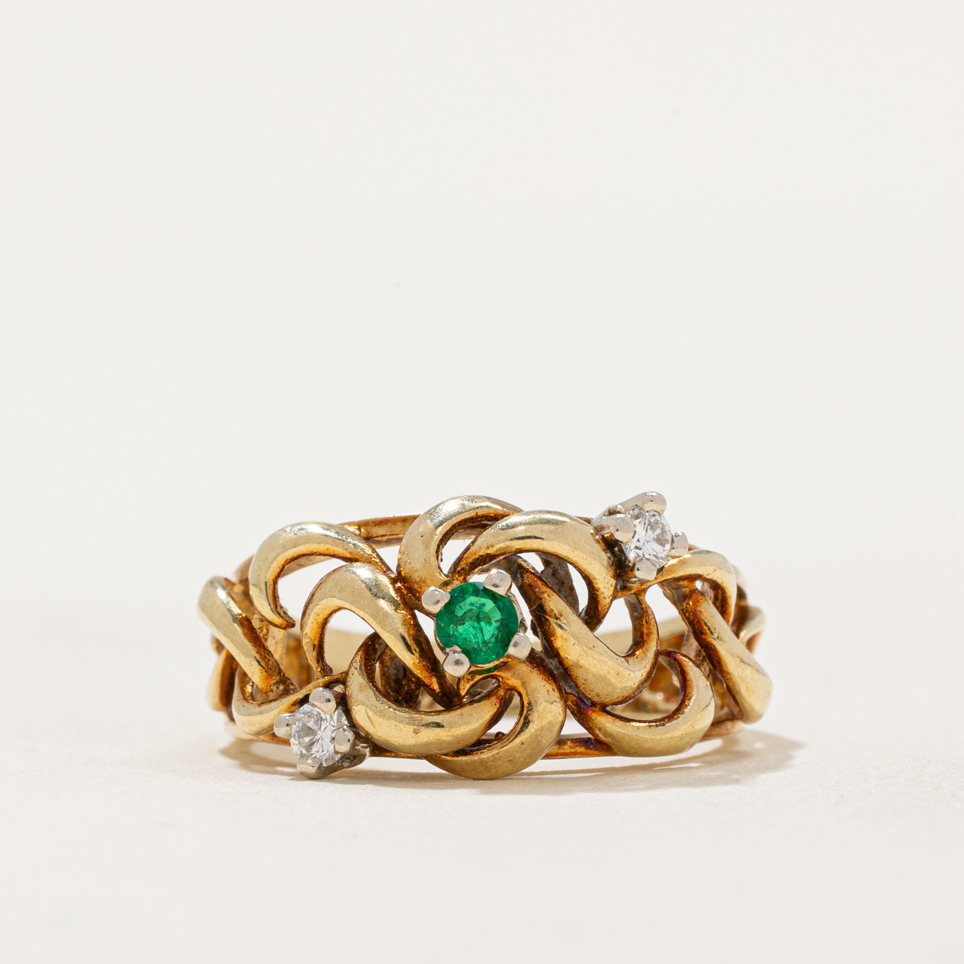 Emerald & Diamond Ring | 0.08ct, 0.09ctw | SZ 6 |