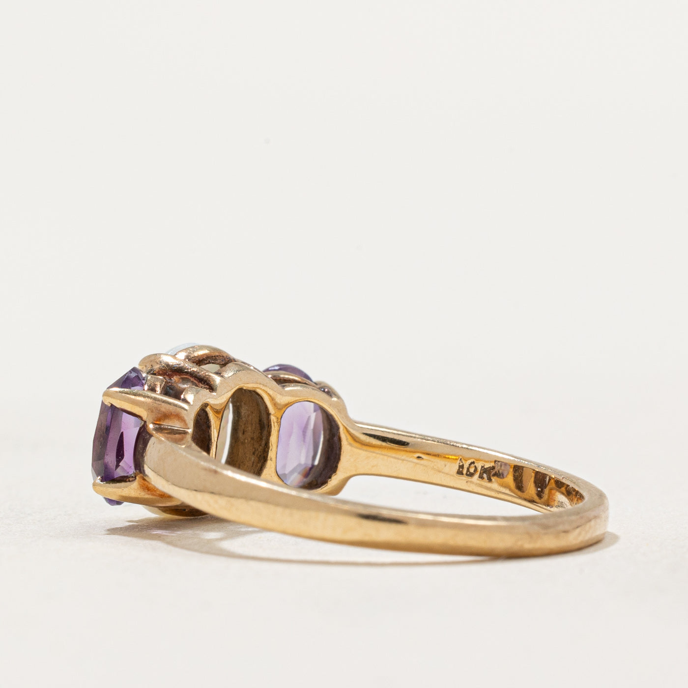 Opal & Amethyst Three Stone Ring | 0.60ct, 0.80ctw | SZ 6.25 |