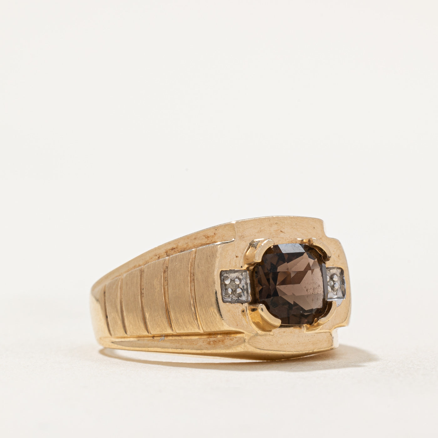 Smoky Quartz & Diamond Cocktail Ring | 1.50ct, 0.01ctw | SZ 10 |