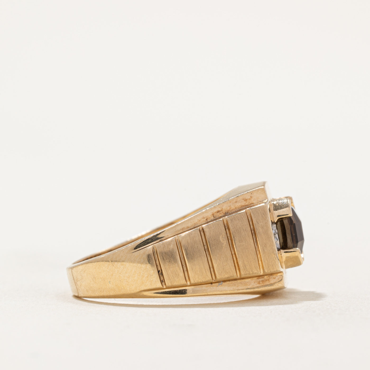 Smoky Quartz & Diamond Cocktail Ring | 1.50ct, 0.01ctw | SZ 10 |