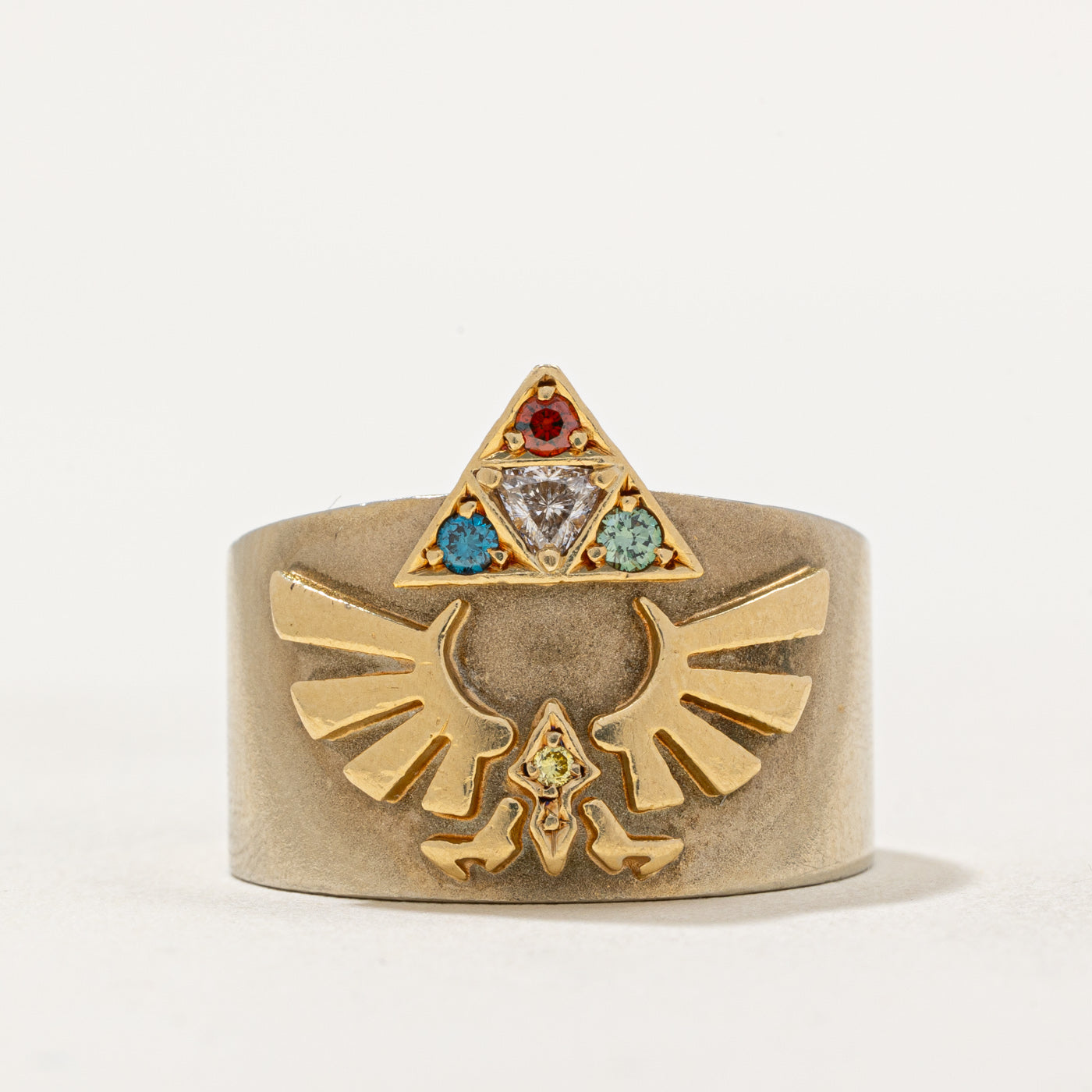 Multi Coloured Diamond Legend of Zelda Ring | 0.17ctw | SZ 7 |