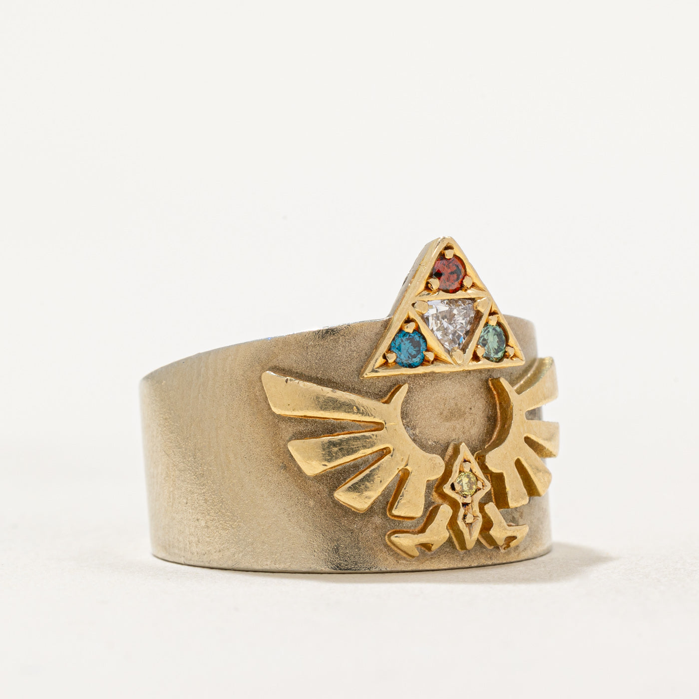 Multi Coloured Diamond Legend of Zelda Ring | 0.17ctw | SZ 7 |