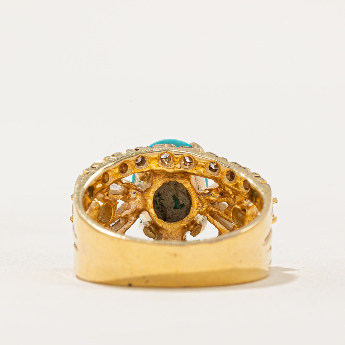 Turquoise & Diamond Cocktail Ring | 3.00ct, 0.40ctw | SZ 7.25 |