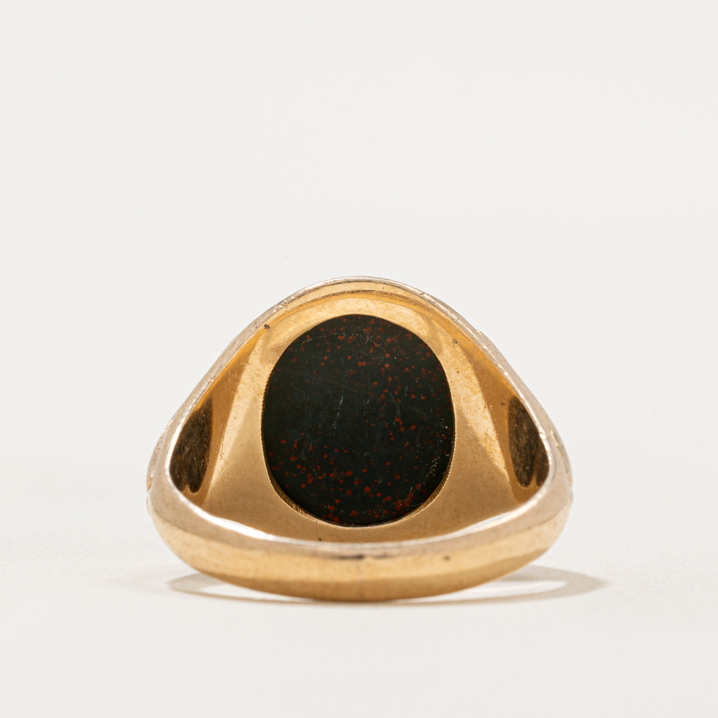 Oval Cut Bloodstone Signet Ring | 3.00ct | SZ 9 |