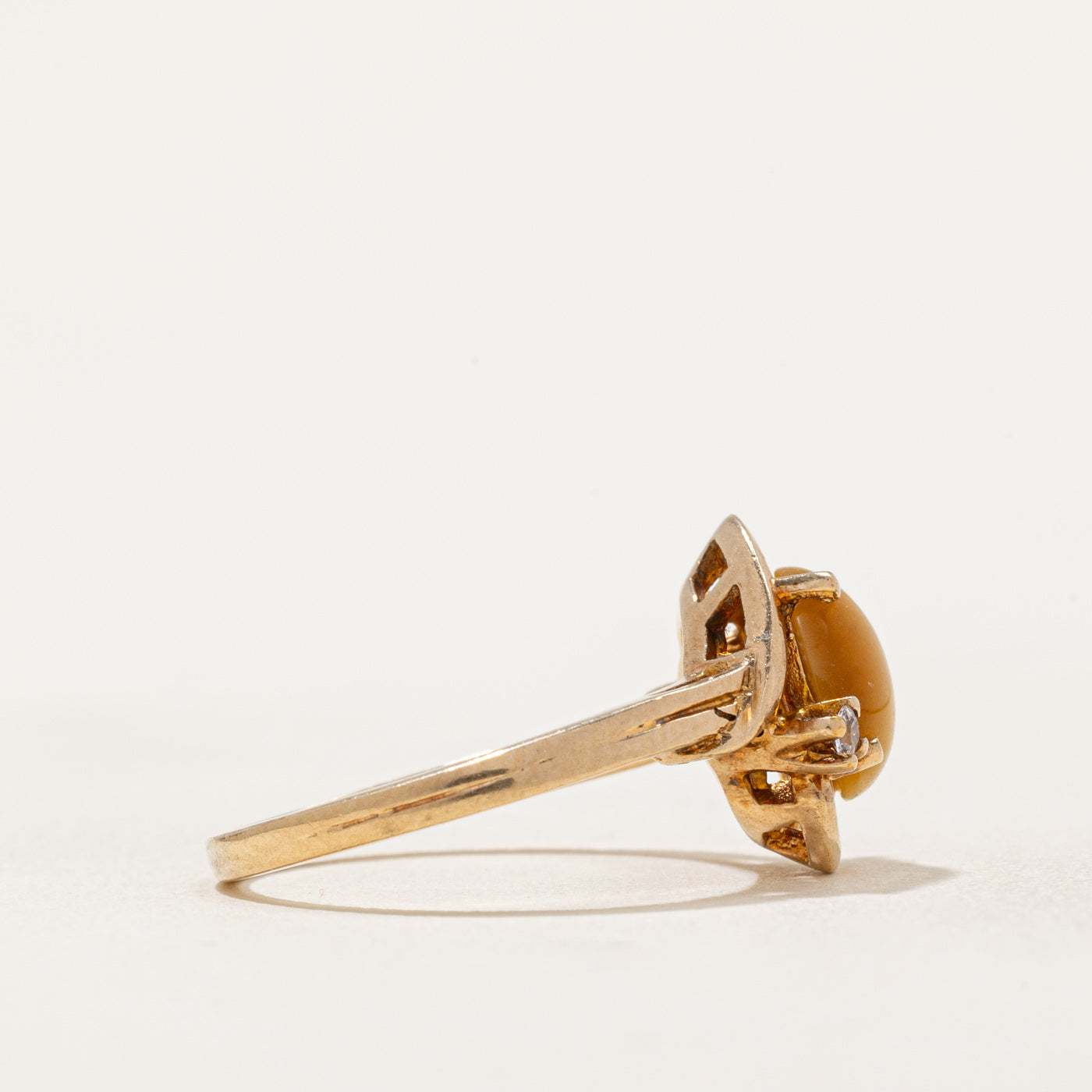 Tiger's Eye & Synthetic Spinel Ring | 1.00ct, 0.05ctw | SZ 5.5 |