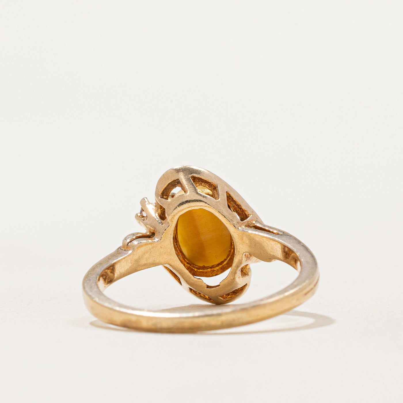 Tiger's Eye & Synthetic Spinel Ring | 1.00ct, 0.05ctw | SZ 5.5 |