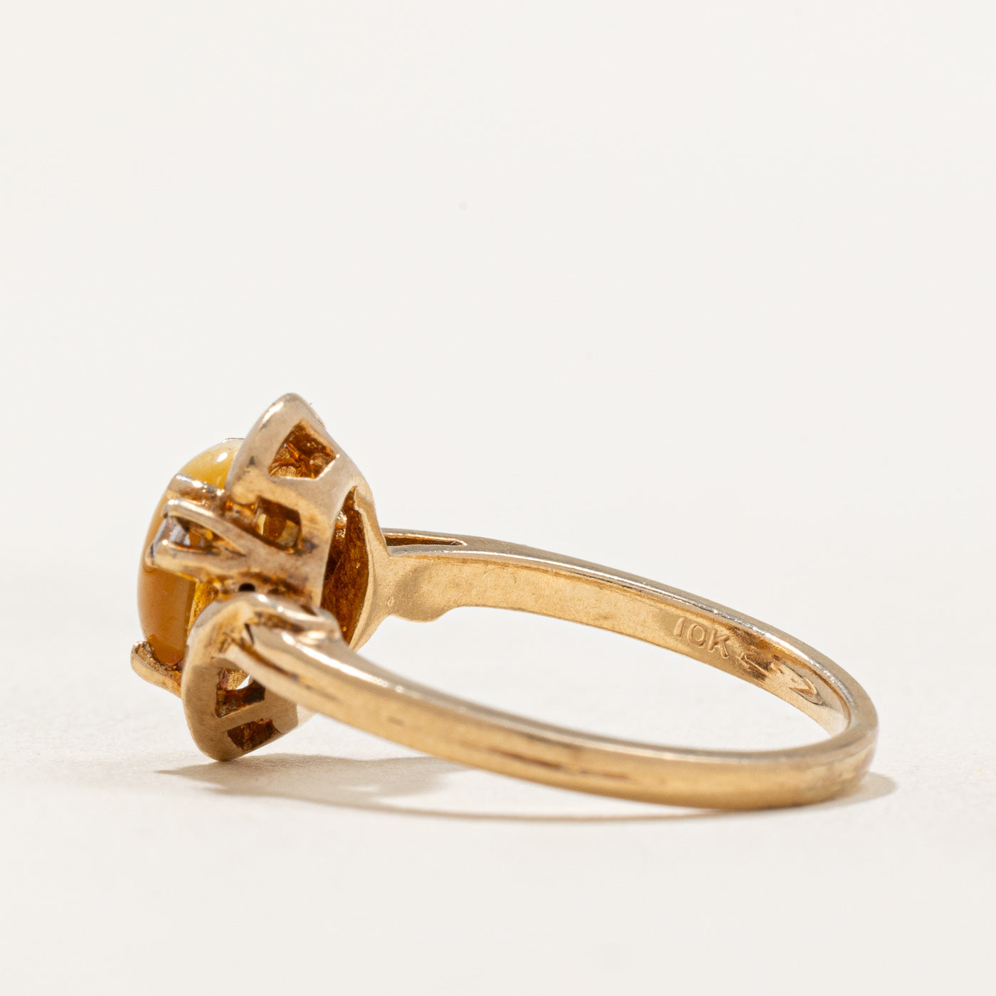 Tiger's Eye & Synthetic Spinel Ring | 1.00ct, 0.05ctw | SZ 5.5 |
