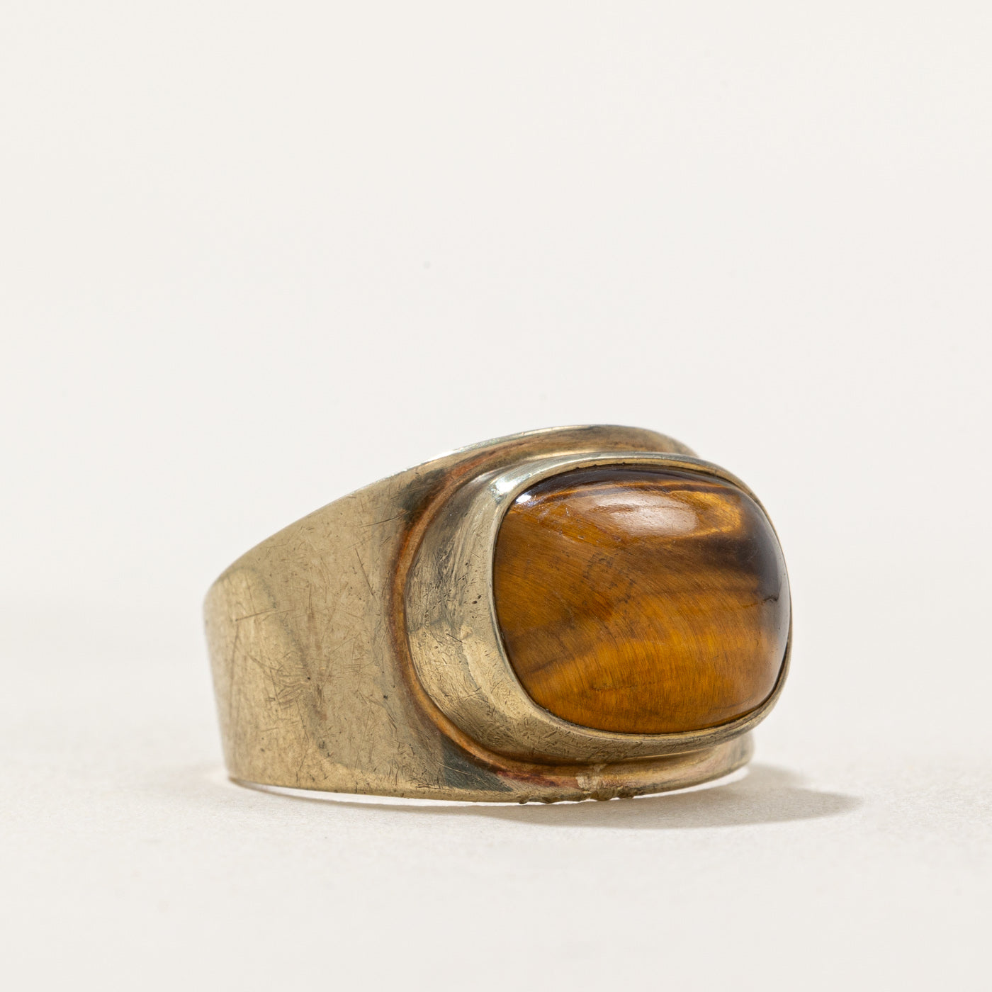 Bague cocktail œil de tigre | 3,50 ct | Taille 5,75 |