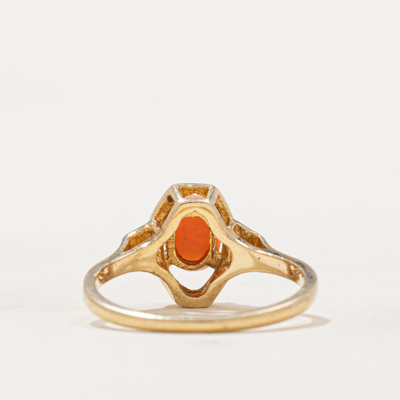 Oval Cut Coral Ring | 0.54ct | SZ 5.75 |