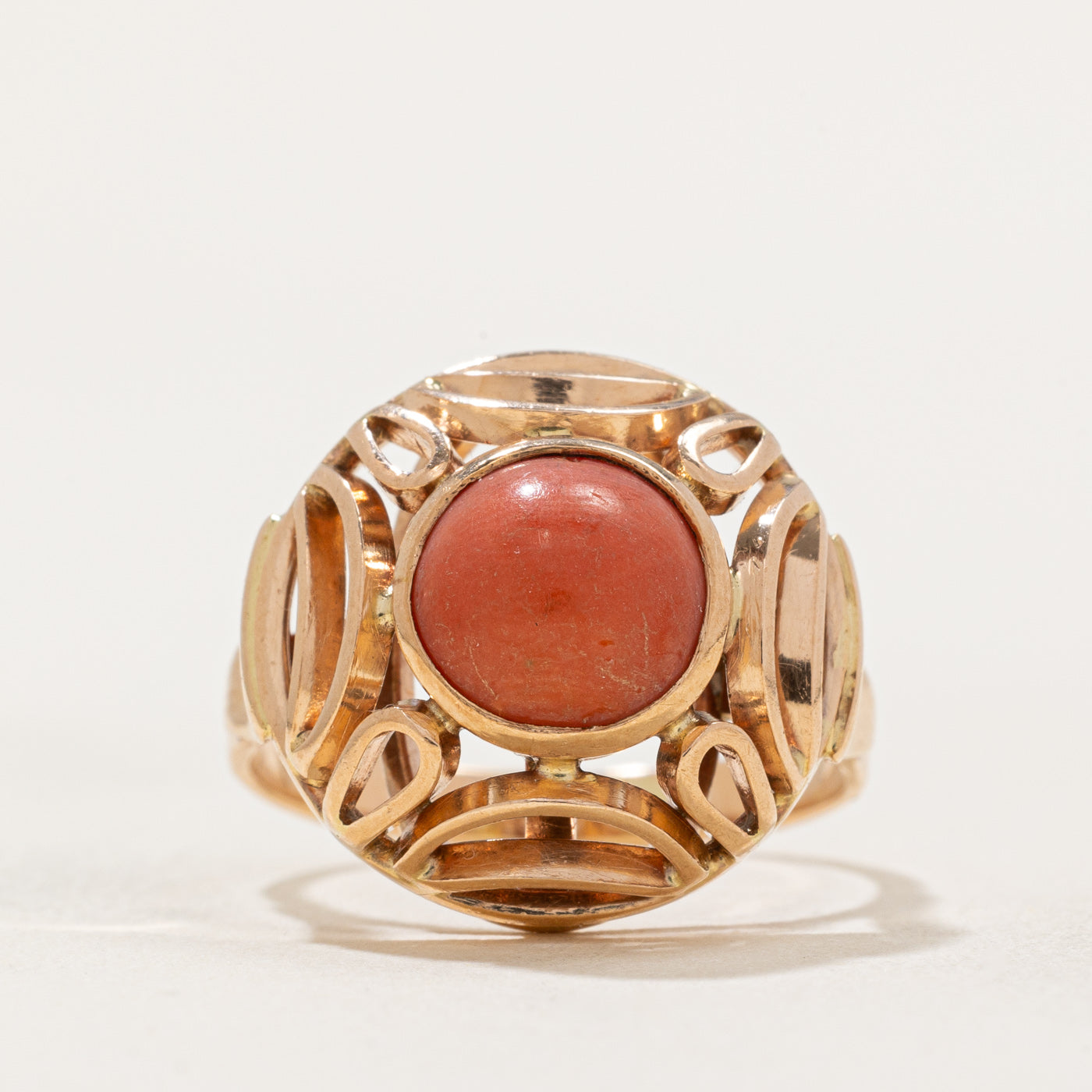 Coral Openwork Dome RIng | 2.15ct | SZ 8 |