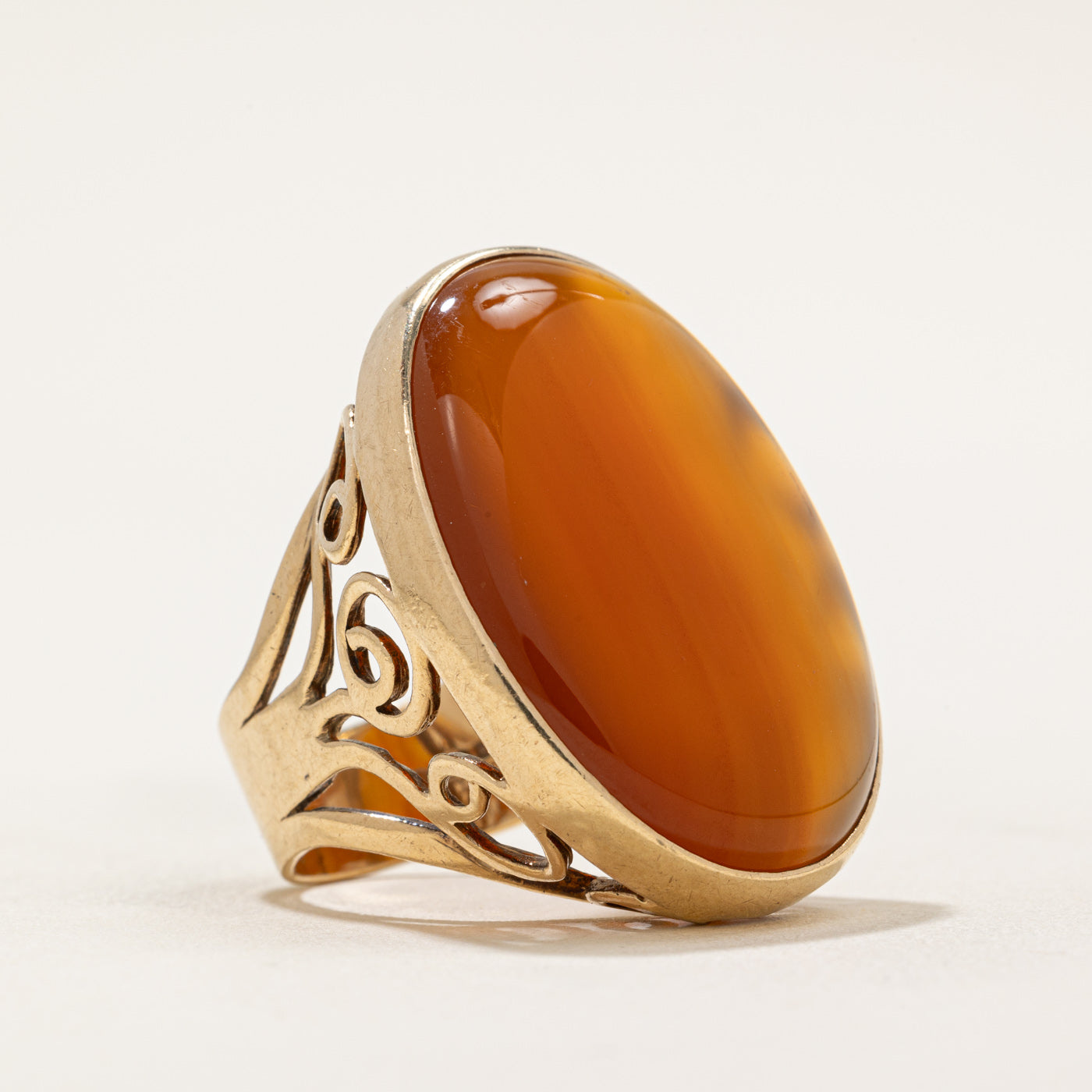 Carnelian Agate Cocktail Ring | 22.00ct | SZ 6 |
