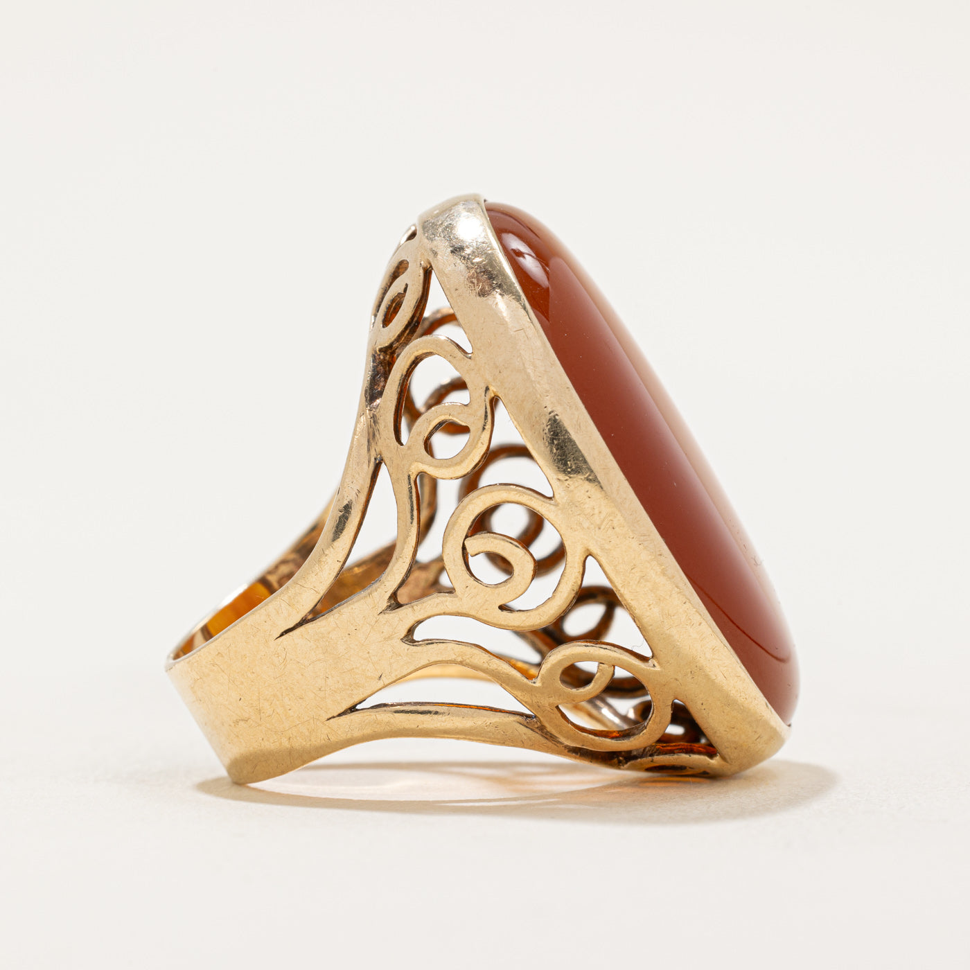 Carnelian Agate Cocktail Ring | 22.00ct | SZ 6 |