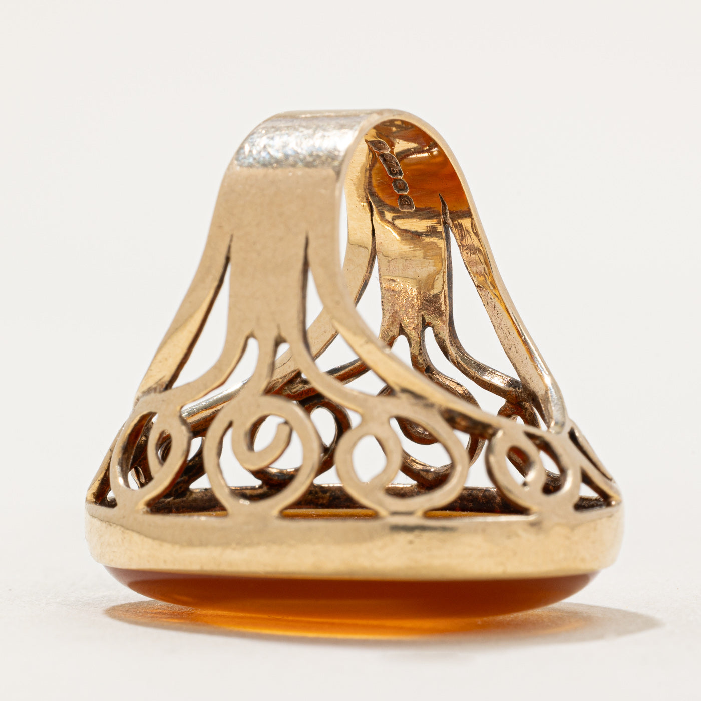 Carnelian Agate Cocktail Ring | 22.00ct | SZ 6 |