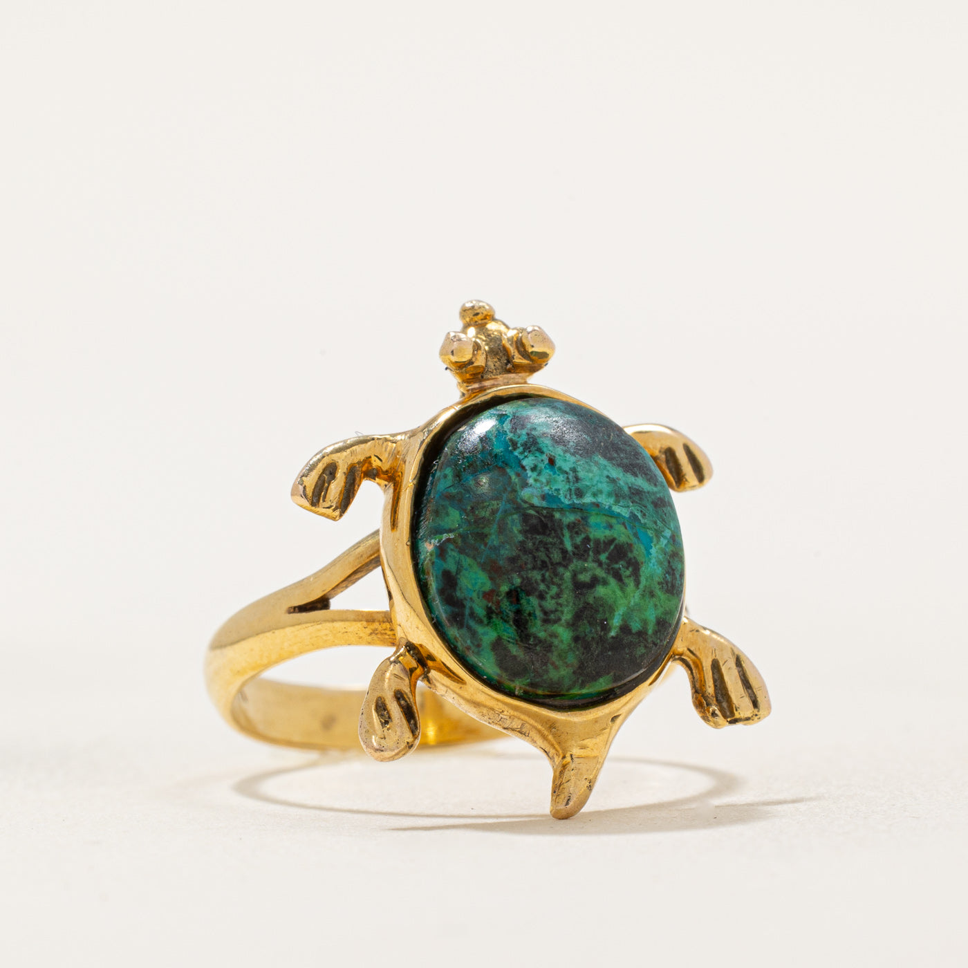 Chrysocolla Turtle Ring | 3.50ct | SZ 7.5 |