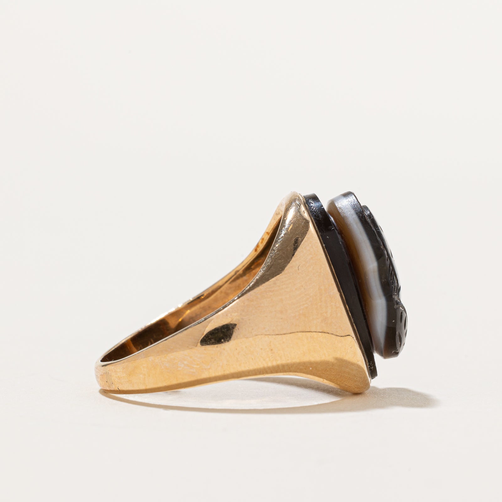 'Birks' Double Intaglio Onyx Cocktail Ring | 11.00ct | SZ 11